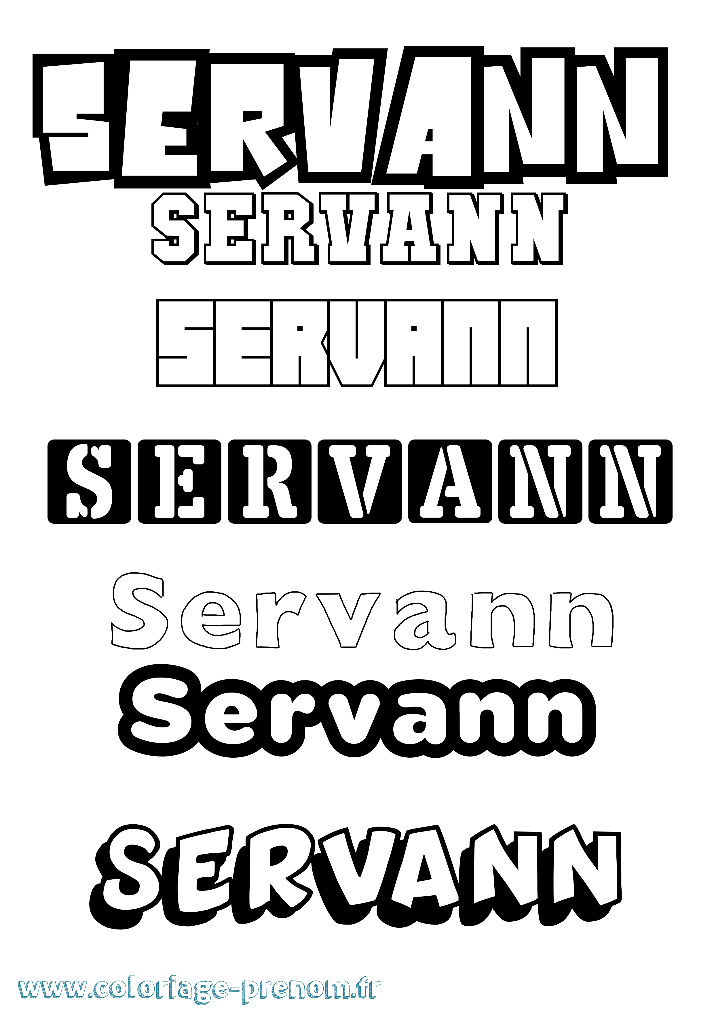 Coloriage Servann Simple Coloriage prénom Servann Simple