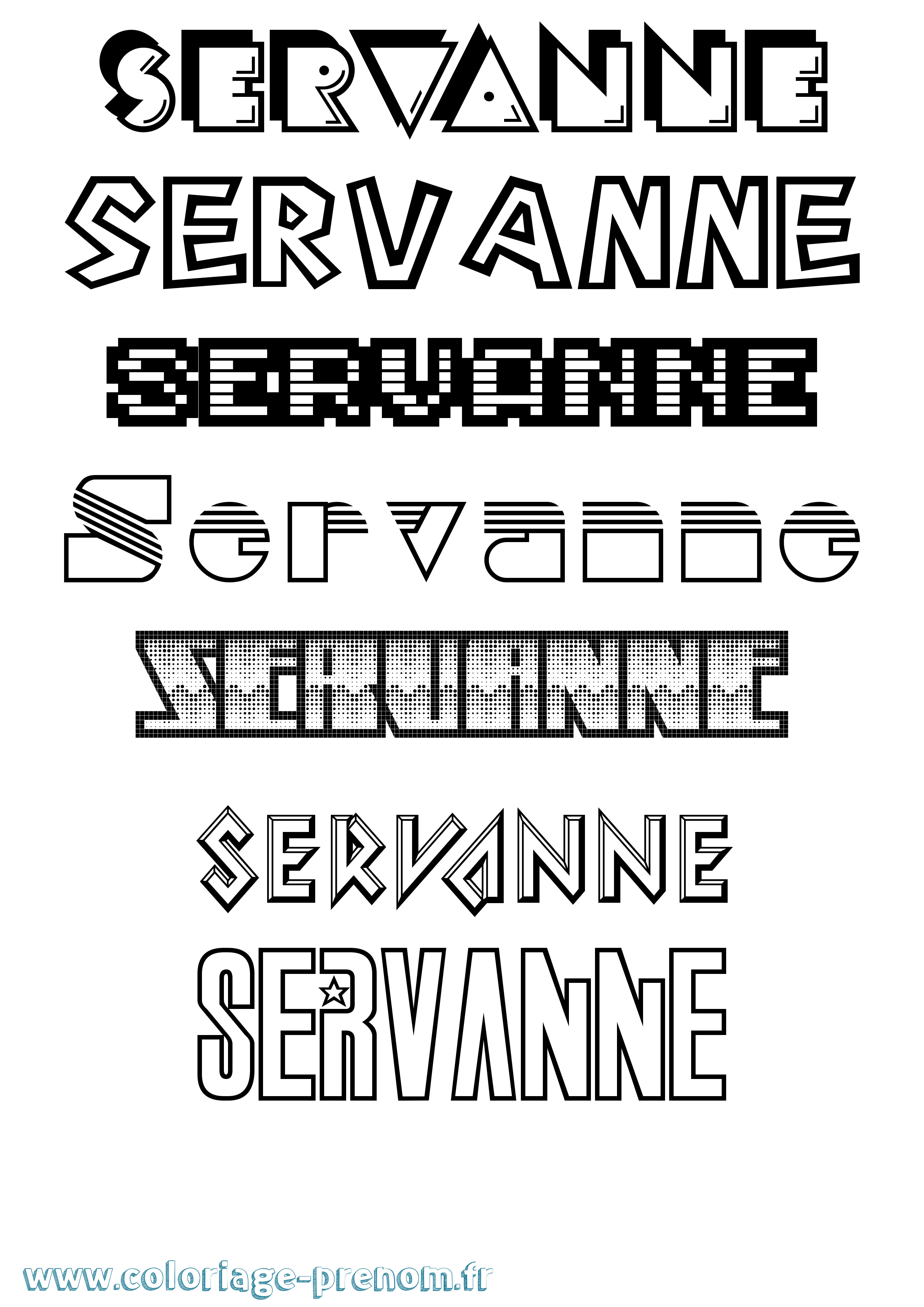 Coloriage Servanne Jeux Vidéos Coloriage prénom Servanne Jeux Vidéos