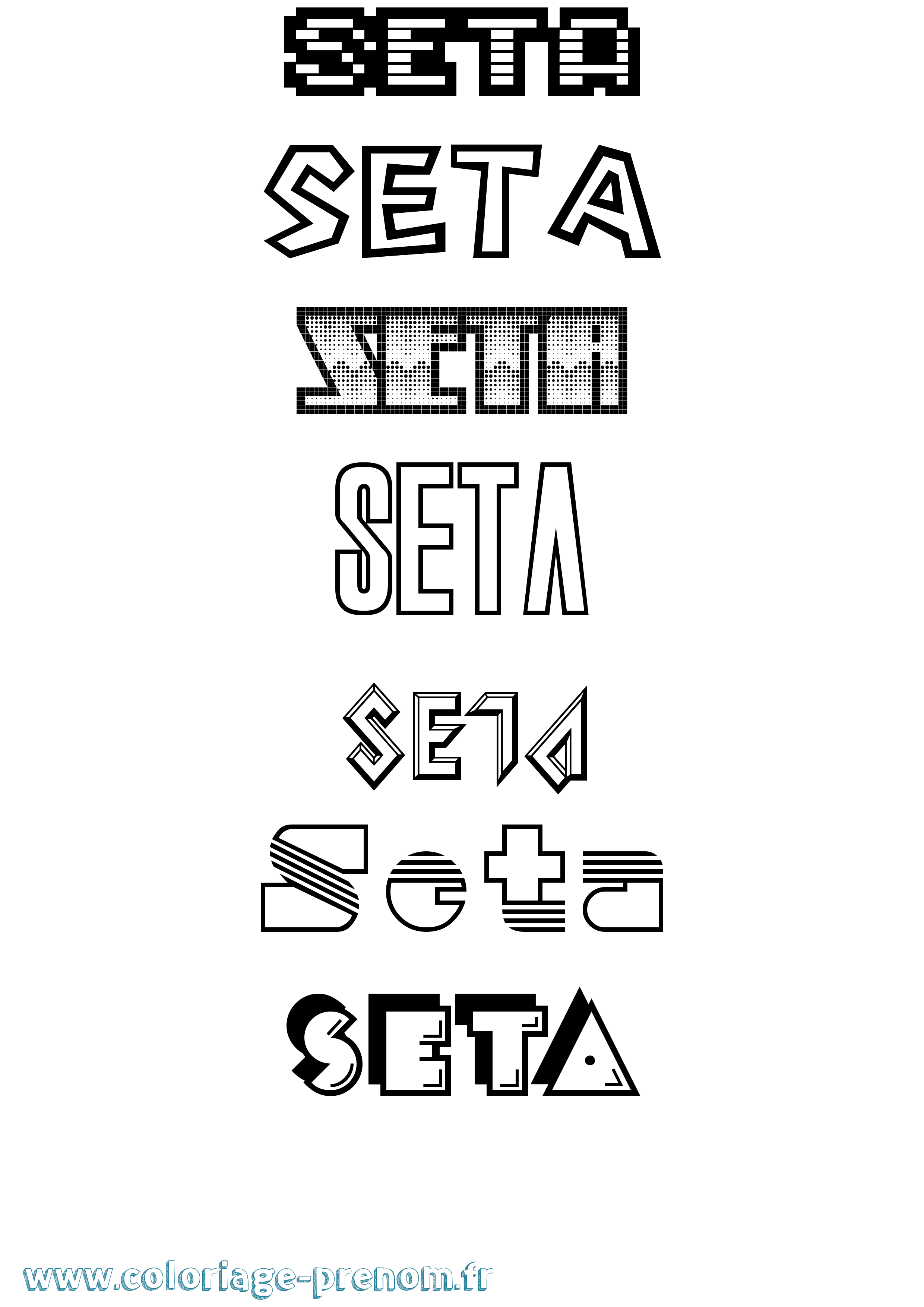 Coloriage Seta Jeux Vidéos Coloriage prénom Seta Jeux Vidéos