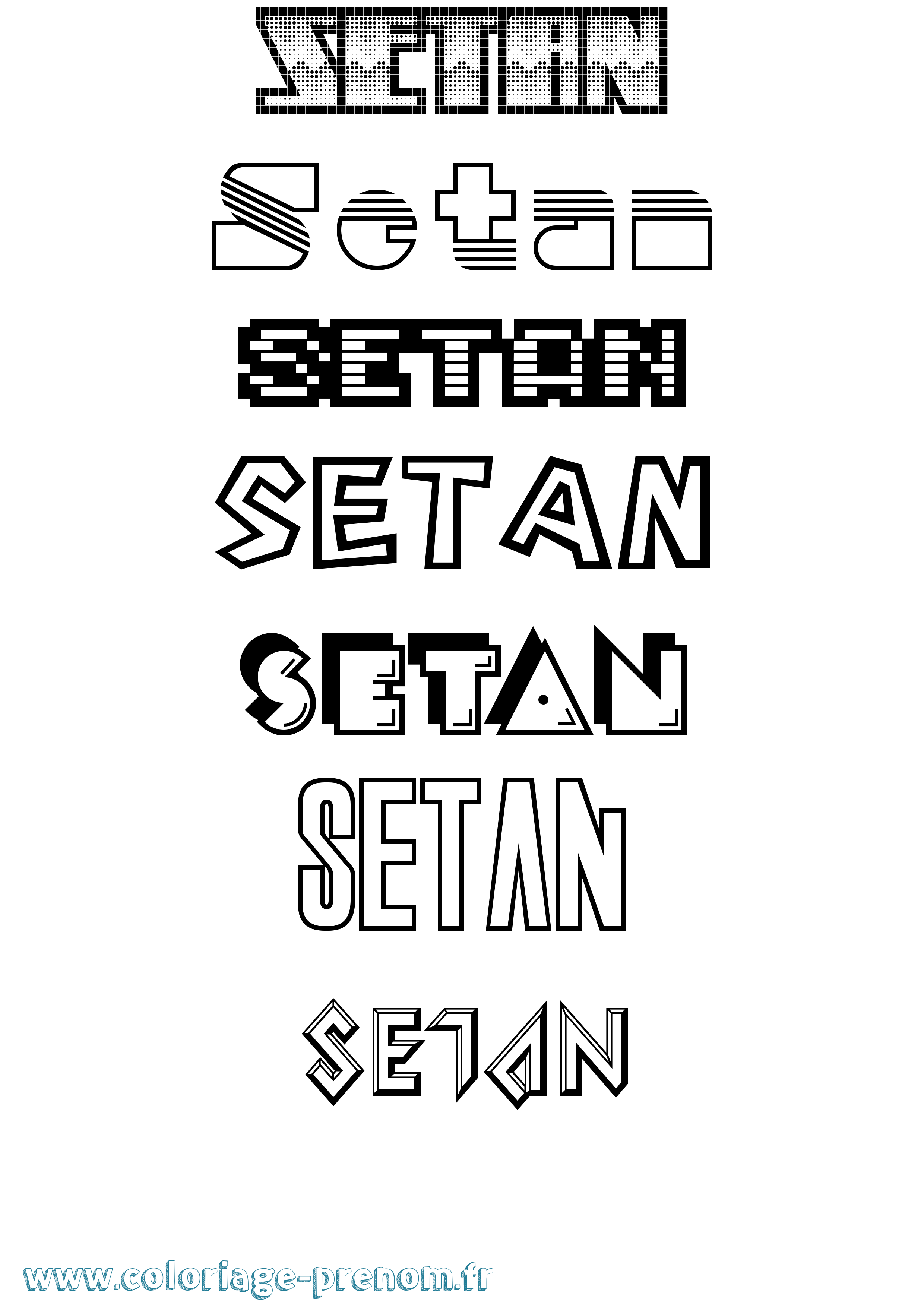 Coloriage Setan Jeux Vidéos Coloriage prénom Setan Jeux Vidéos