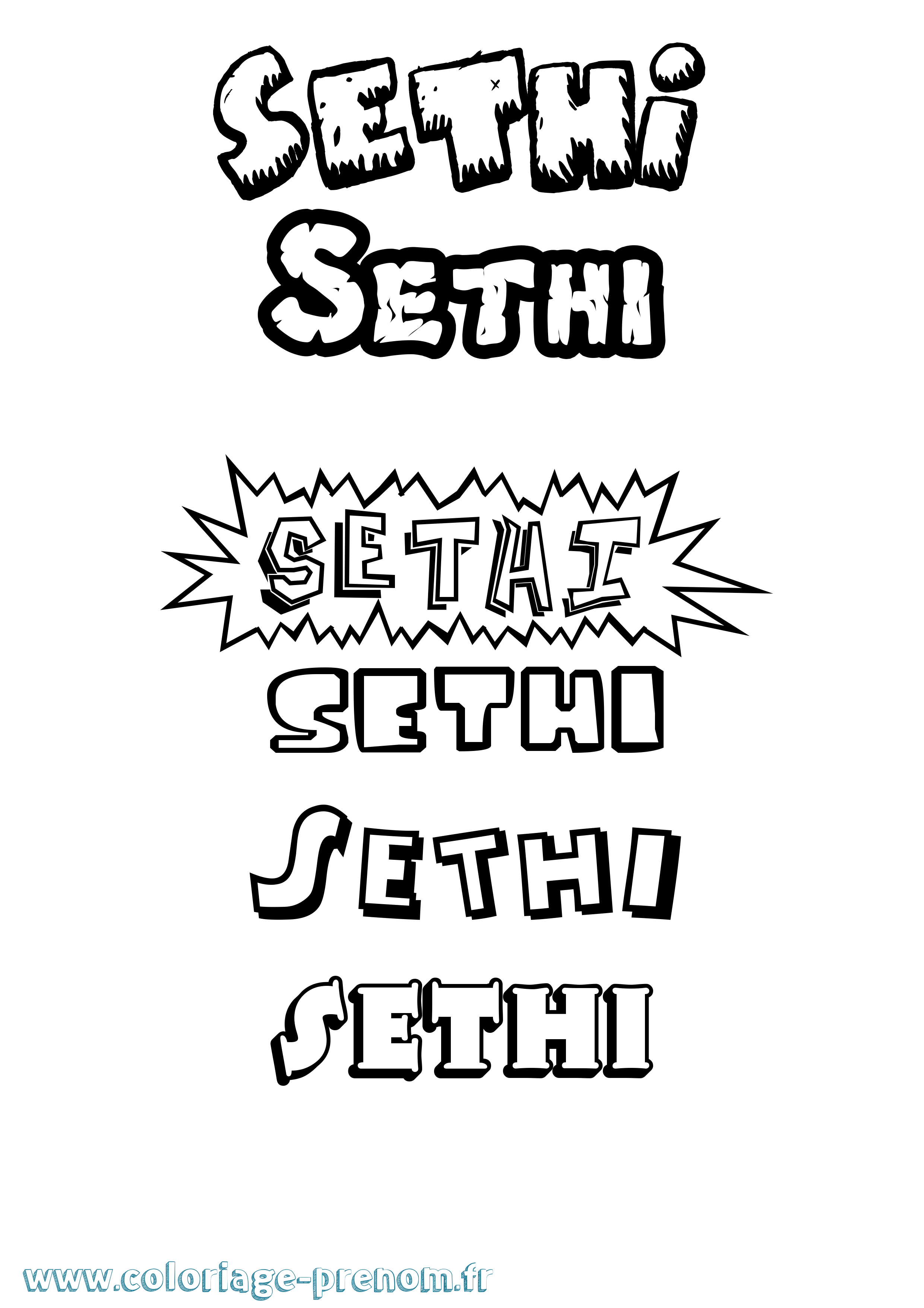 Coloriage Sethi Dessin Animé Coloriage prénom Sethi Dessin Animé