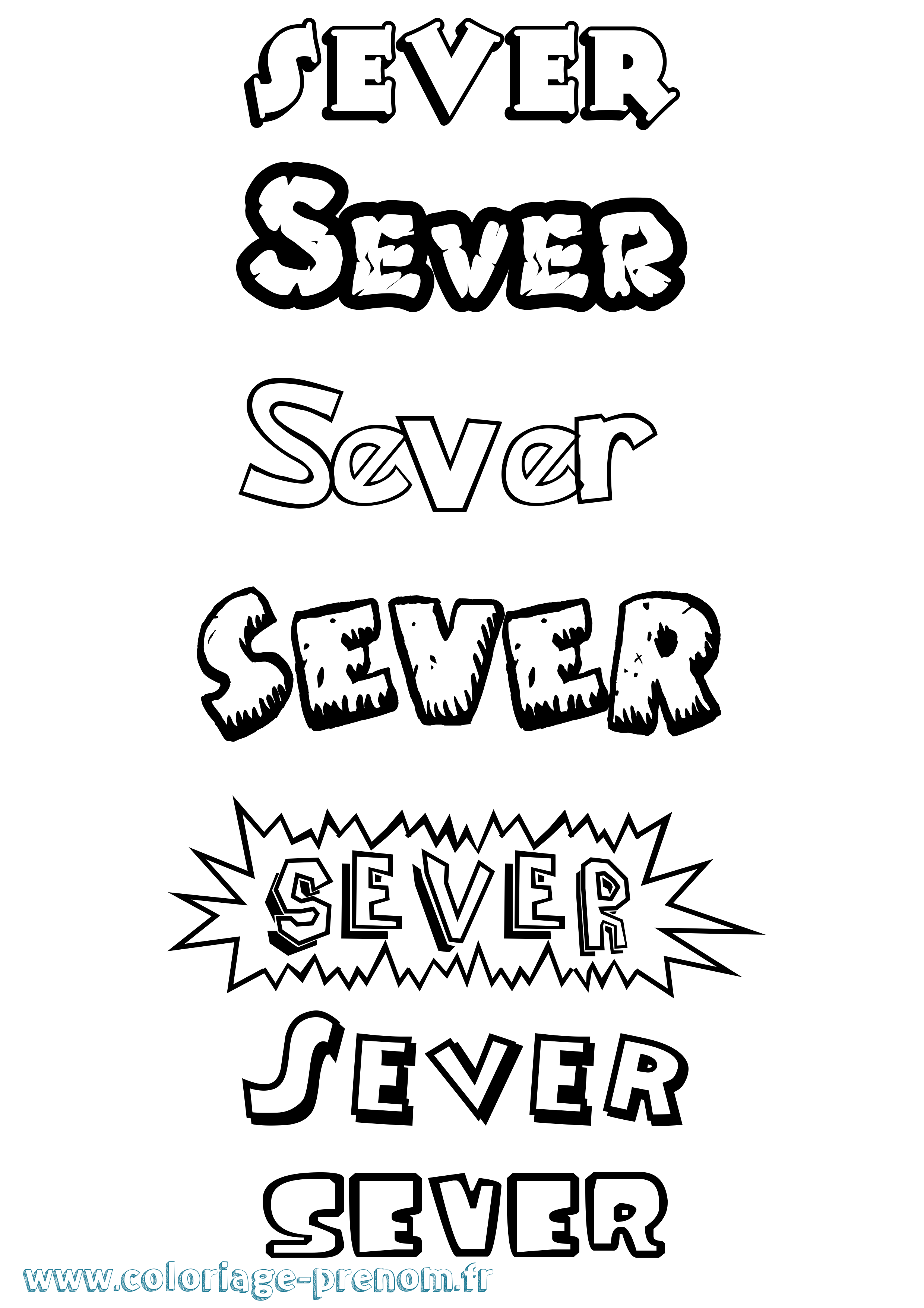 Coloriage Sever Dessin Animé Coloriage prénom Sever Dessin Animé