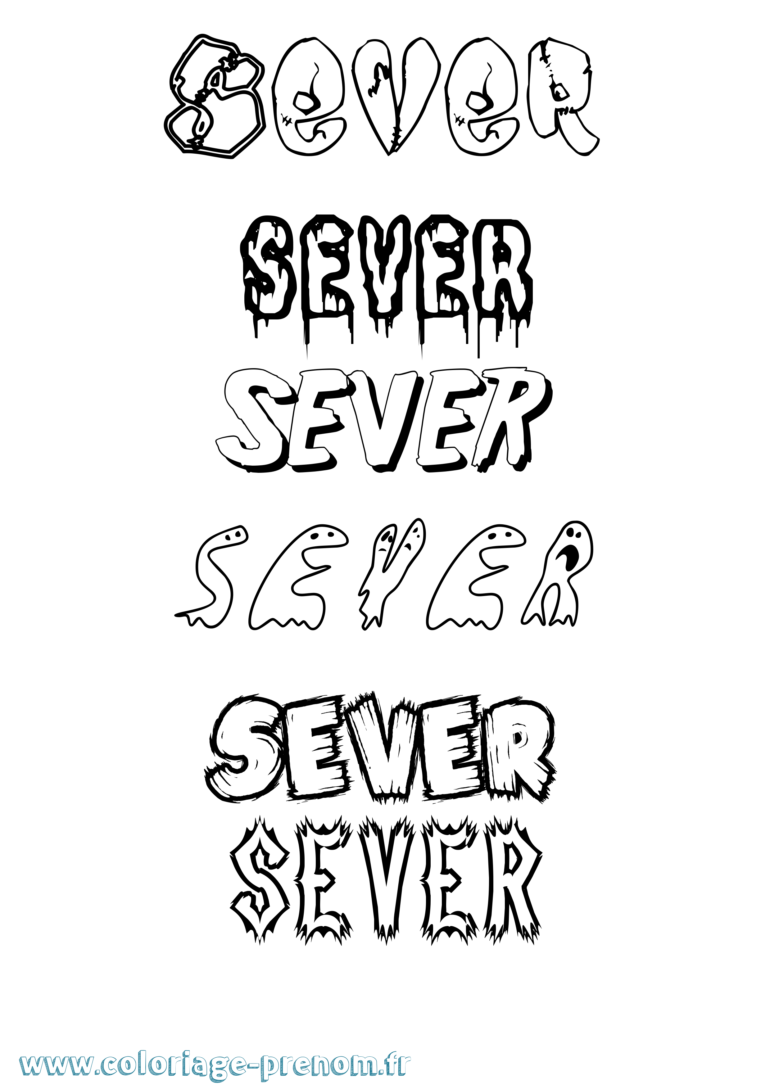 Coloriage Sever Frisson Coloriage prénom Sever Frisson