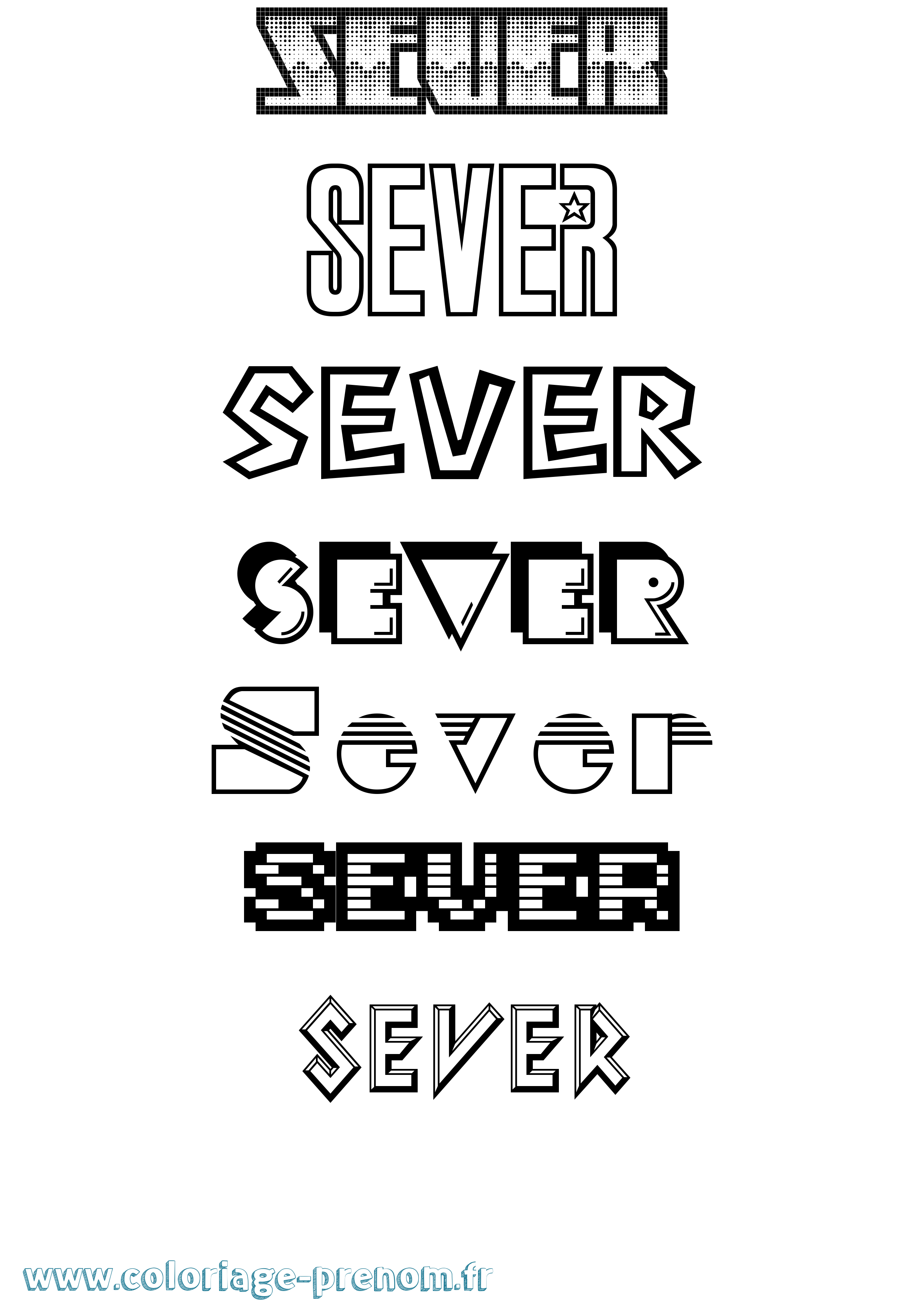 Coloriage Sever Jeux Vidéos Coloriage prénom Sever Jeux Vidéos