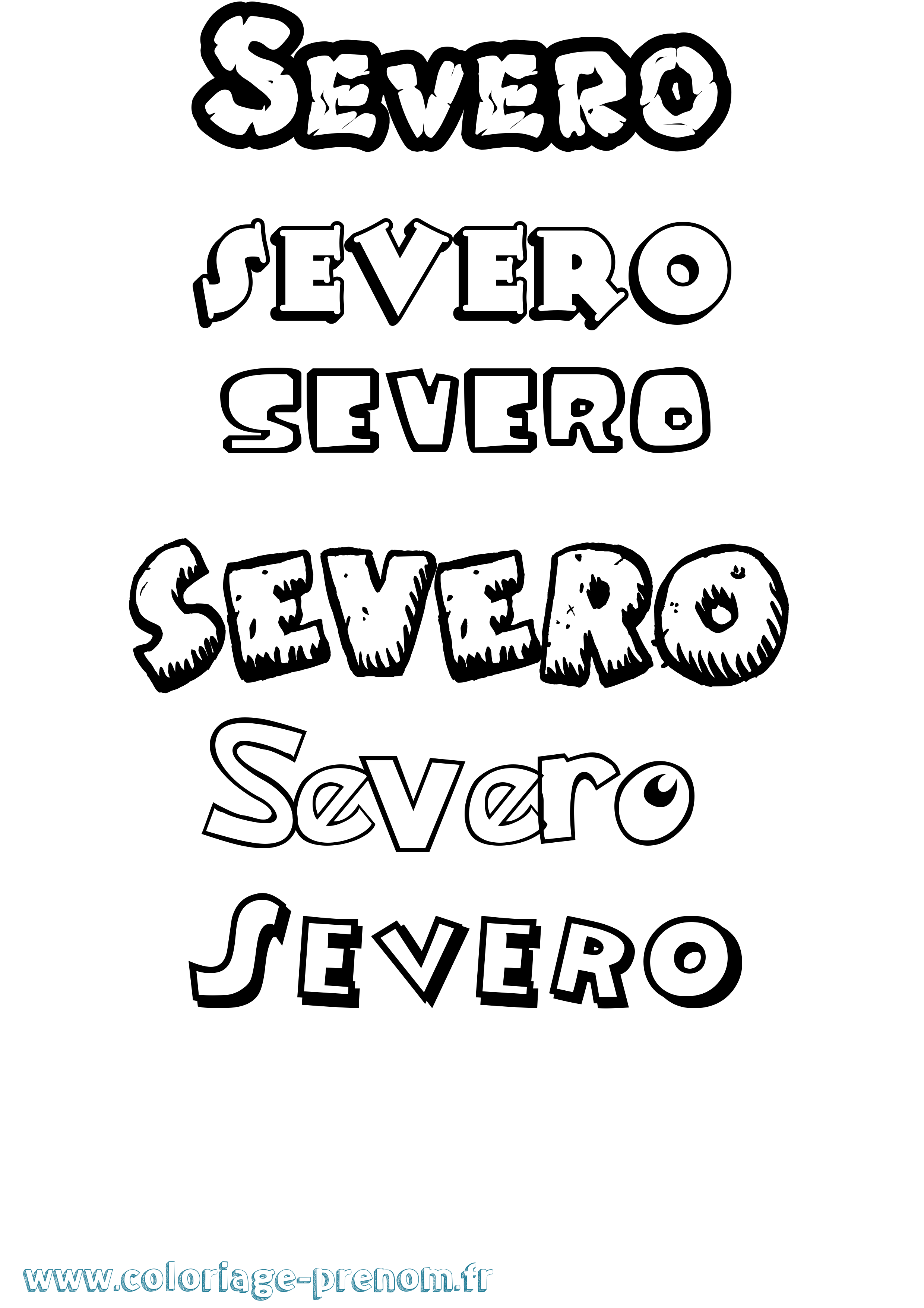 Coloriage Severo Dessin Animé Coloriage prénom Severo Dessin Animé