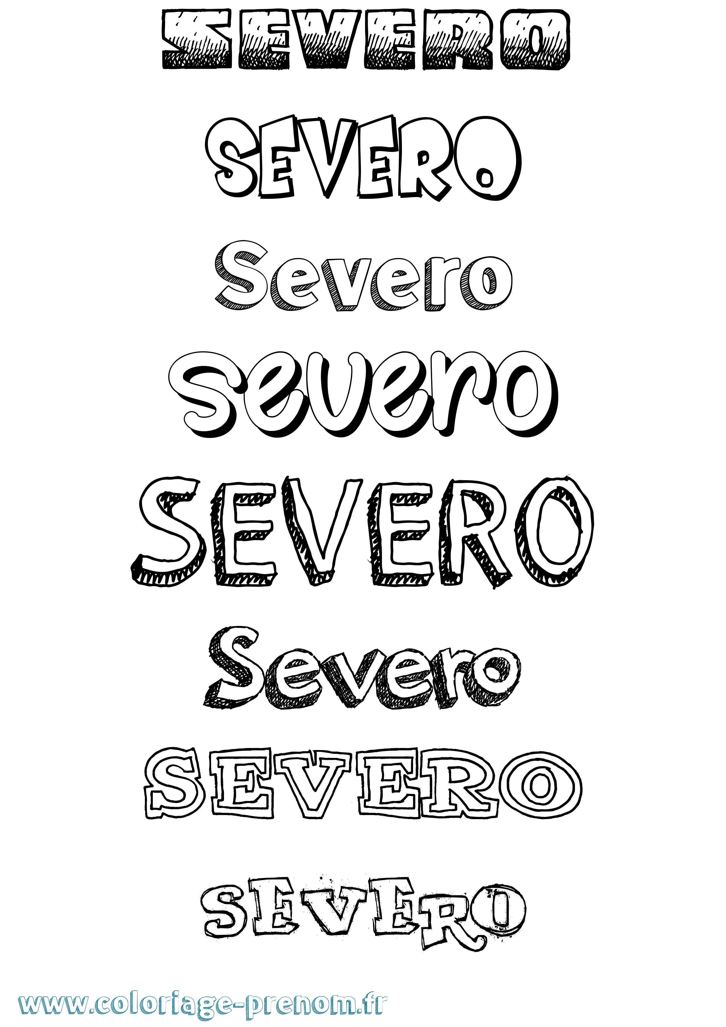 Coloriage Severo Dessiné Coloriage prénom Severo Dessiné