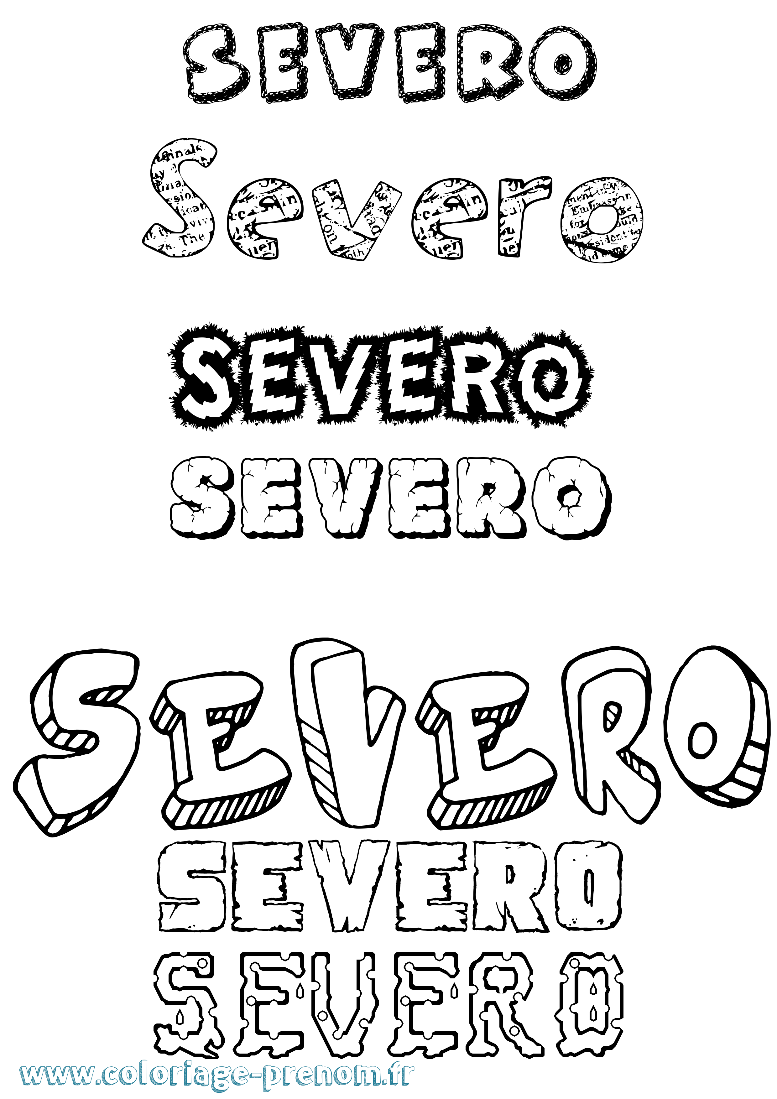 Coloriage Severo Destructuré Coloriage prénom Severo Destructuré