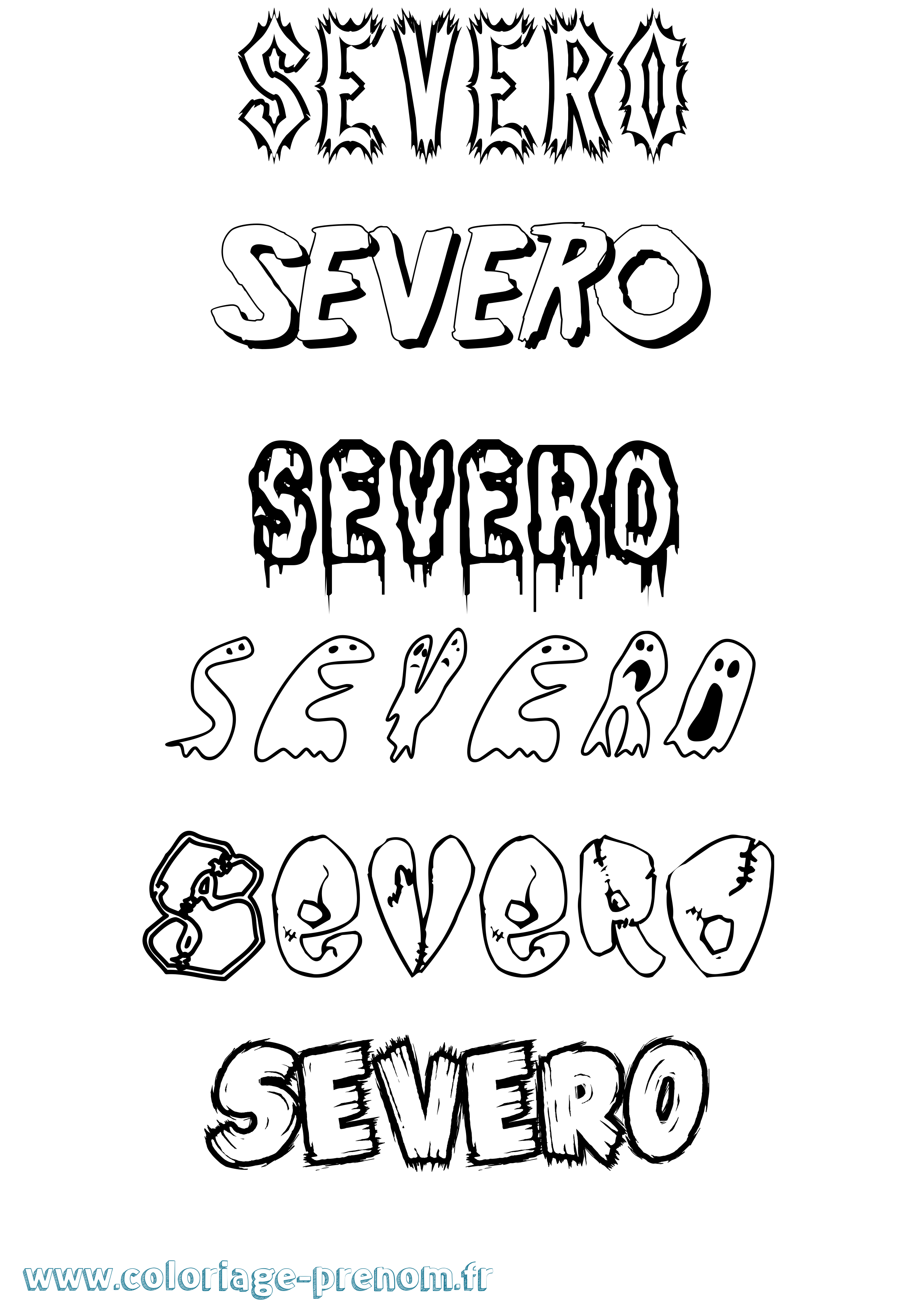 Coloriage Severo Frisson Coloriage prénom Severo Frisson