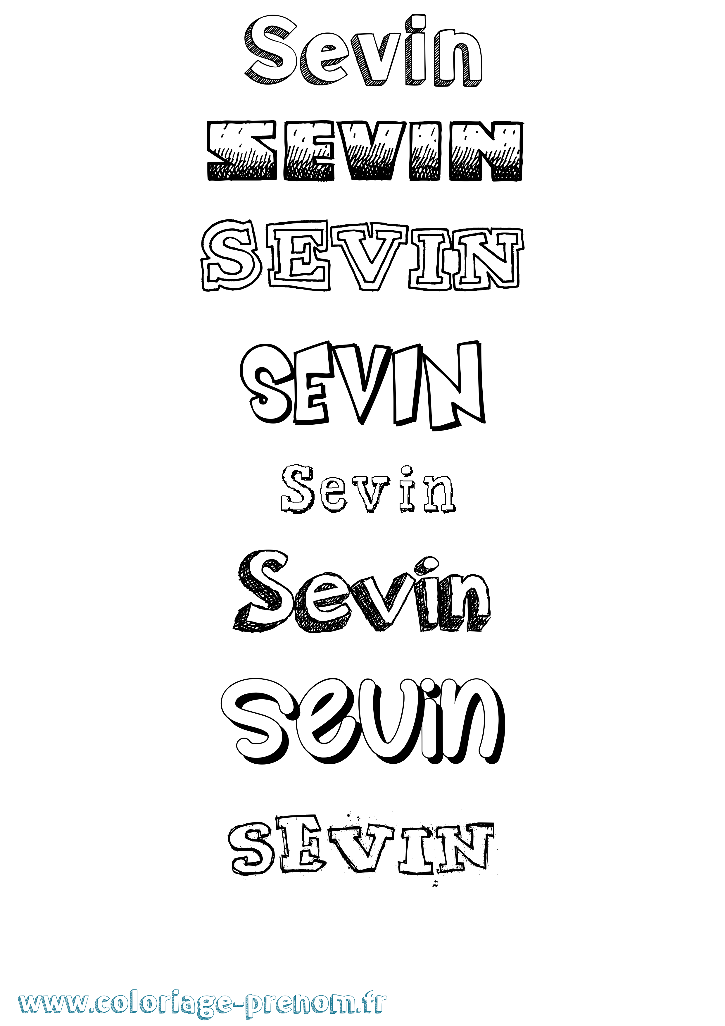 Coloriage Sevin Dessiné Coloriage prénom Sevin Dessiné