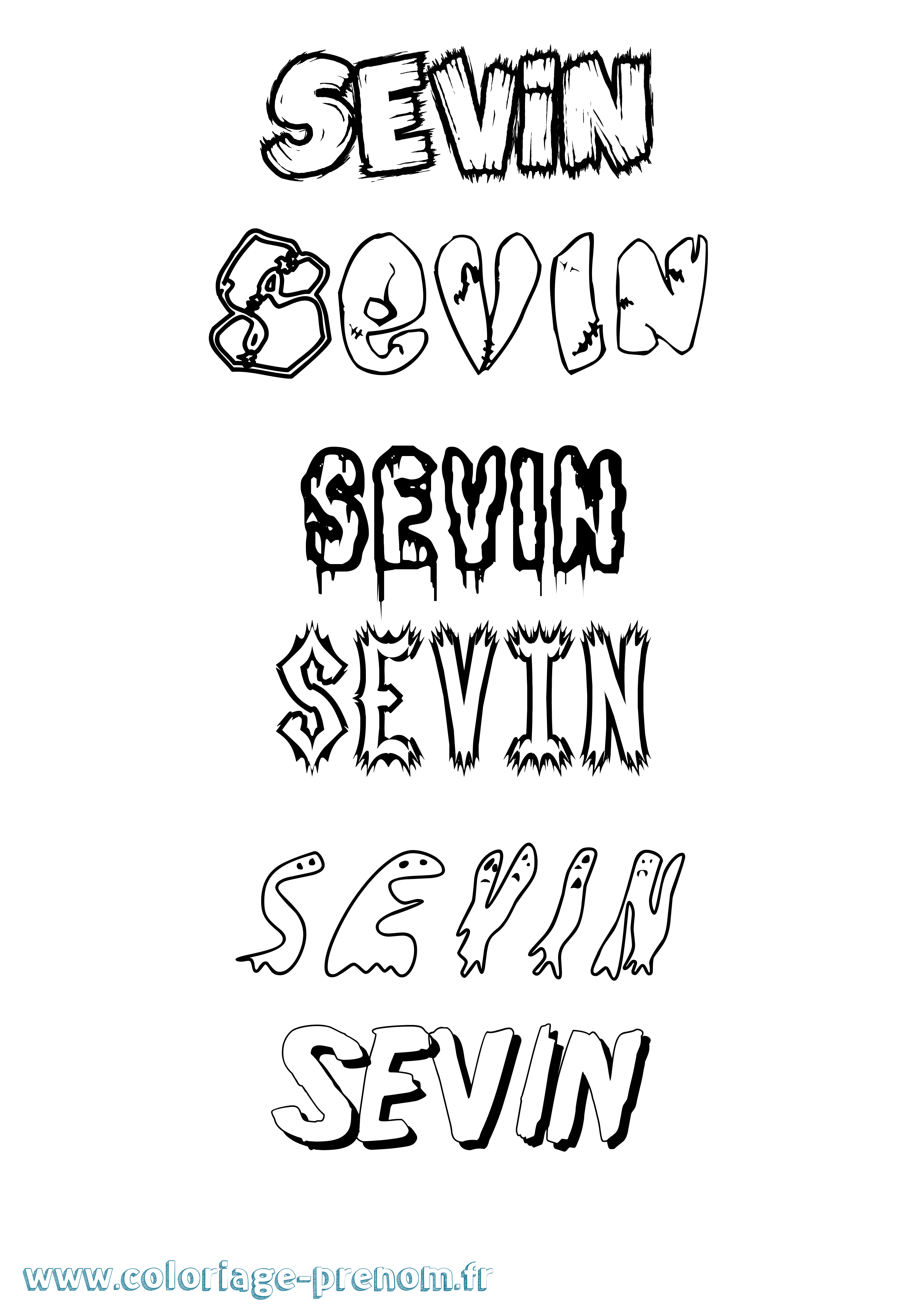 Coloriage Sevin Frisson Coloriage prénom Sevin Frisson