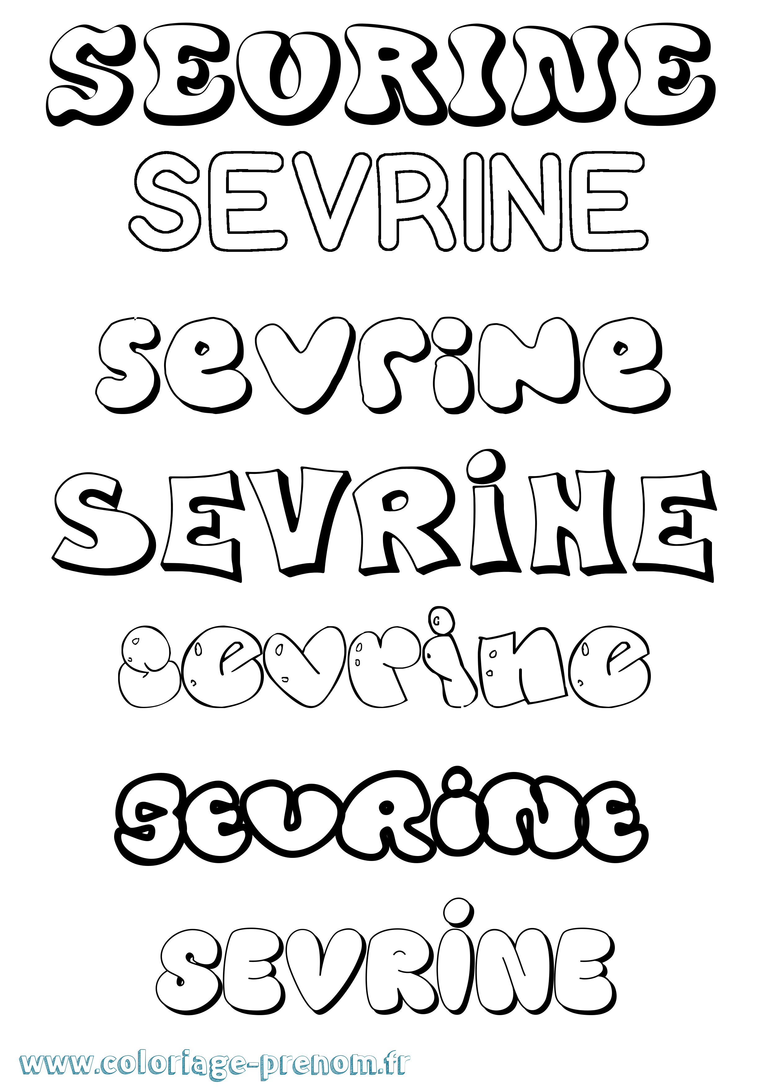 Coloriage Sevrine Bubble Coloriage prénom Sevrine Bubble