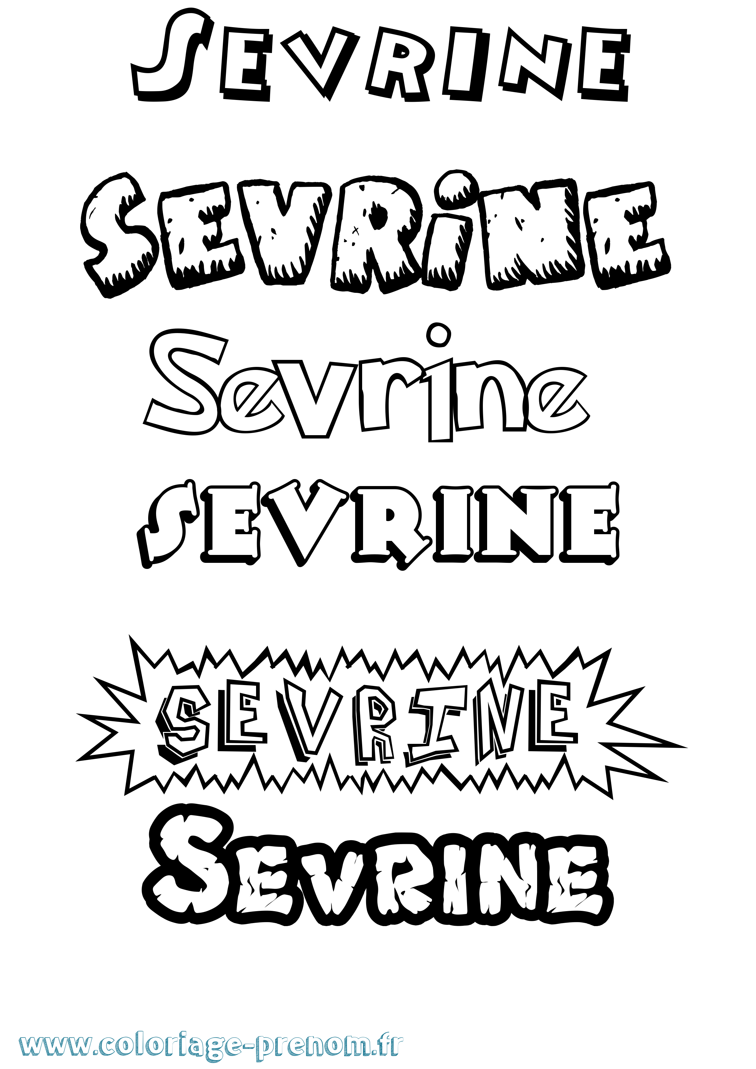 Coloriage Sevrine Dessin Animé Coloriage prénom Sevrine Dessin Animé