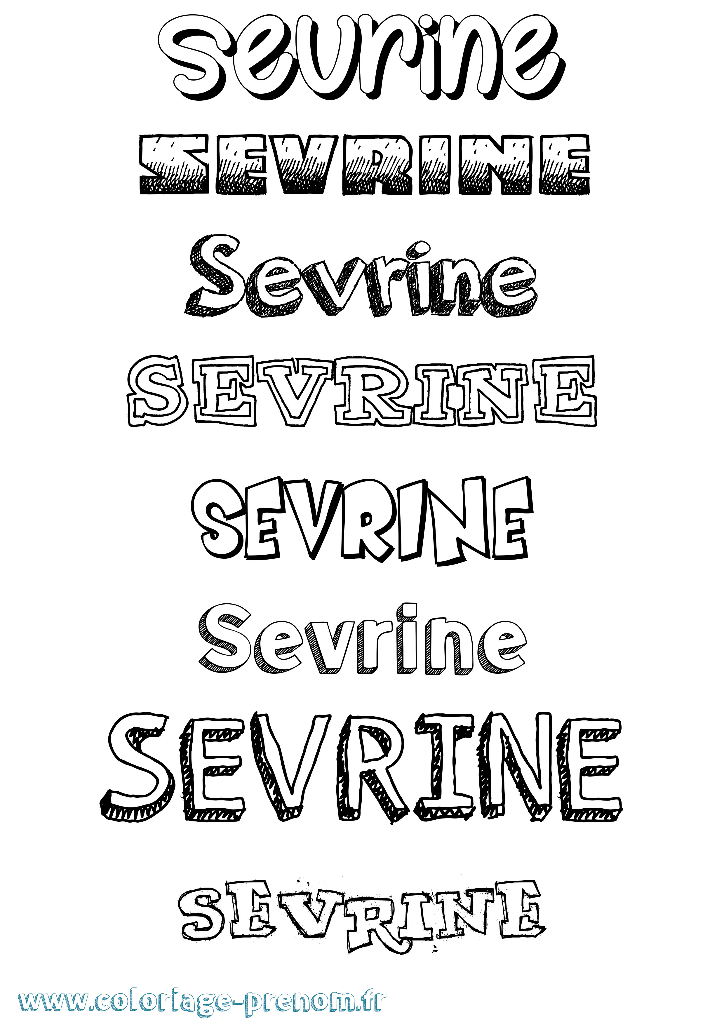 Coloriage Sevrine Dessiné Coloriage prénom Sevrine Dessiné