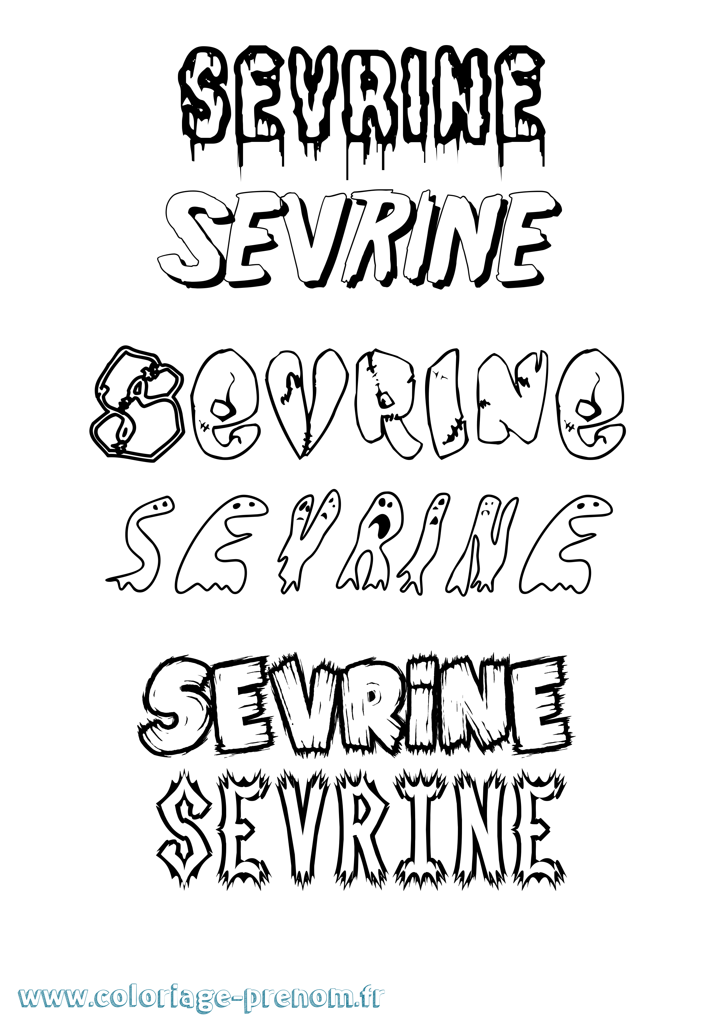 Coloriage Sevrine Frisson Coloriage prénom Sevrine Frisson