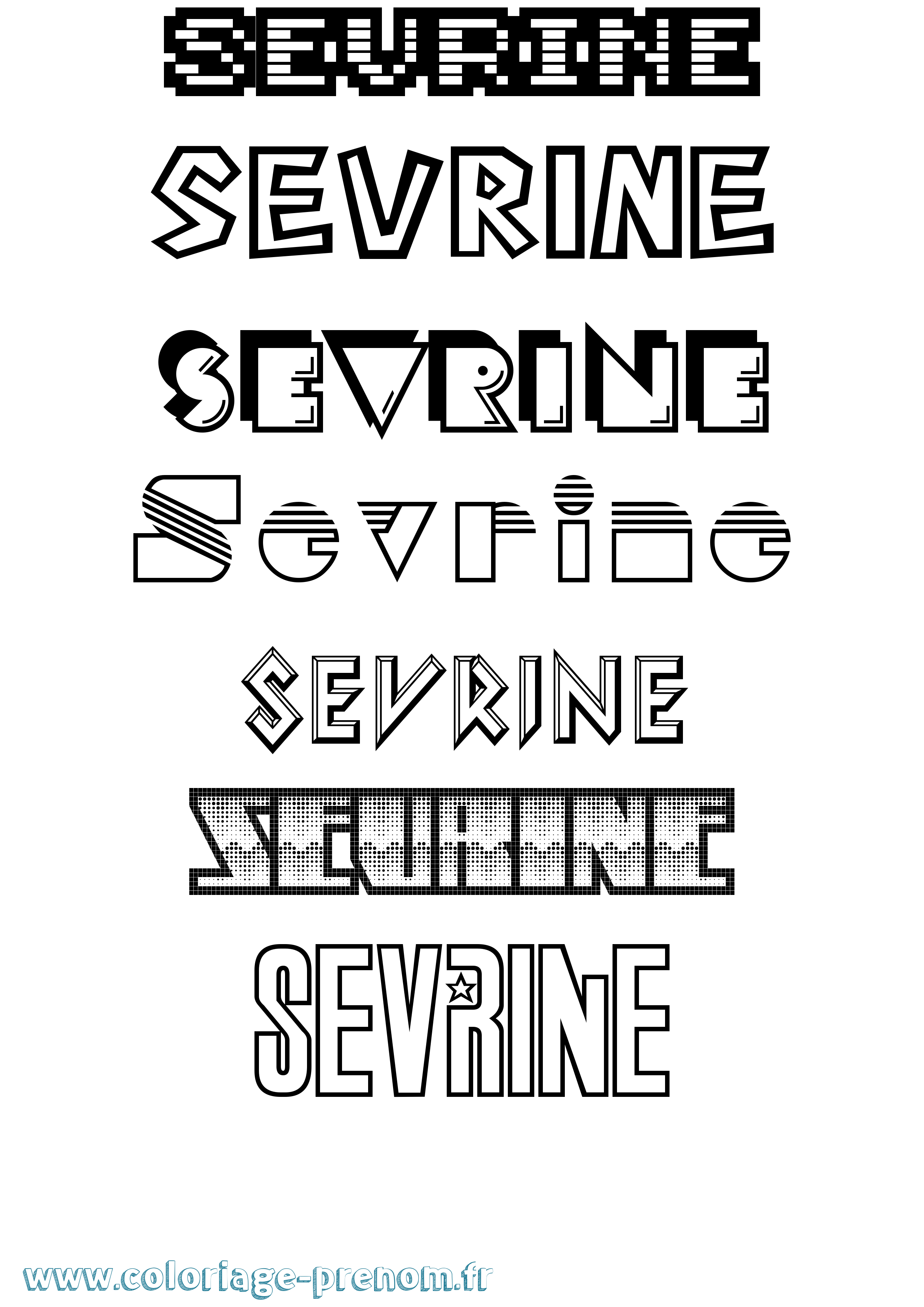 Coloriage Sevrine Jeux Vidéos Coloriage prénom Sevrine Jeux Vidéos