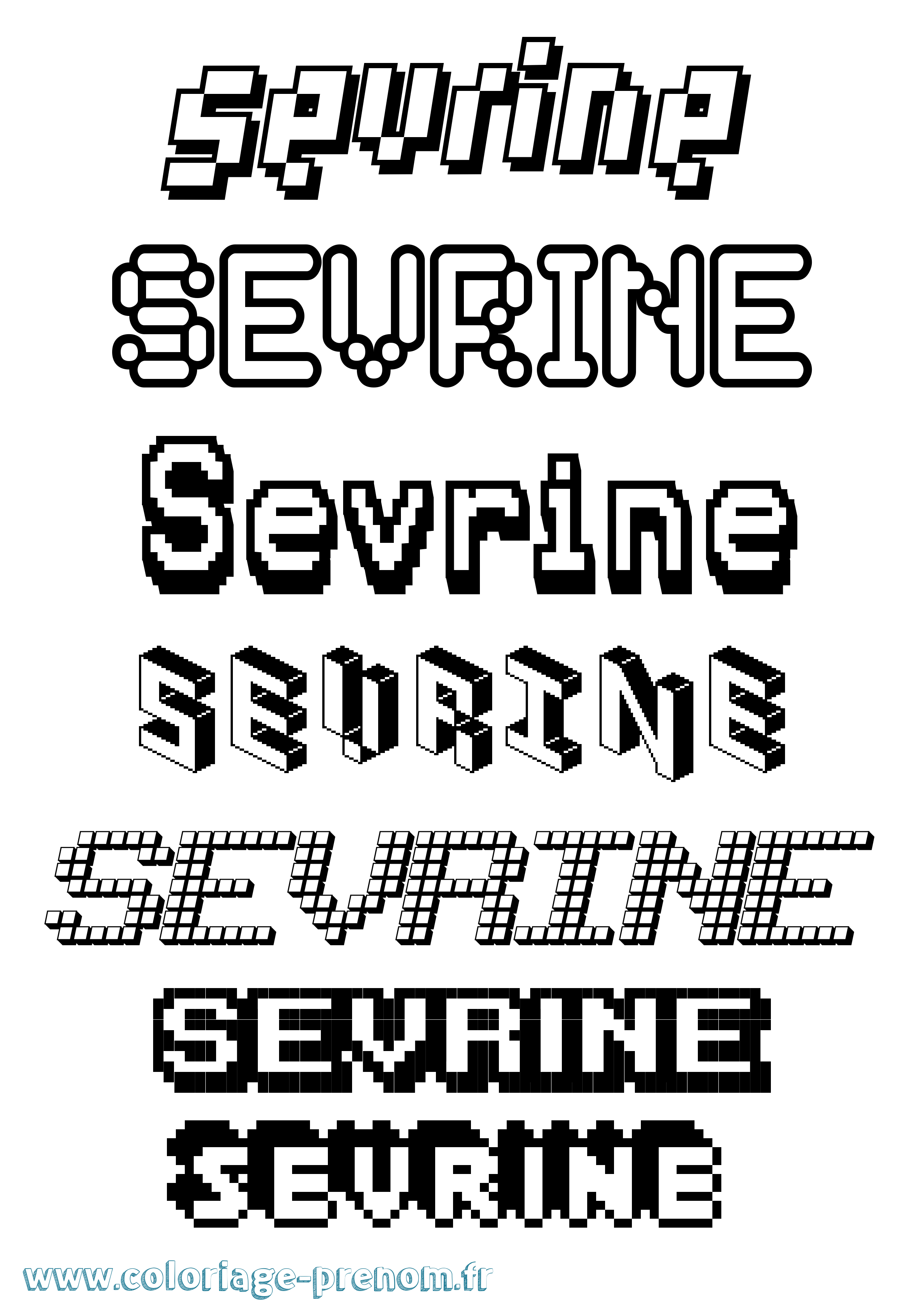 Coloriage Sevrine Pixel Coloriage prénom Sevrine Pixel
