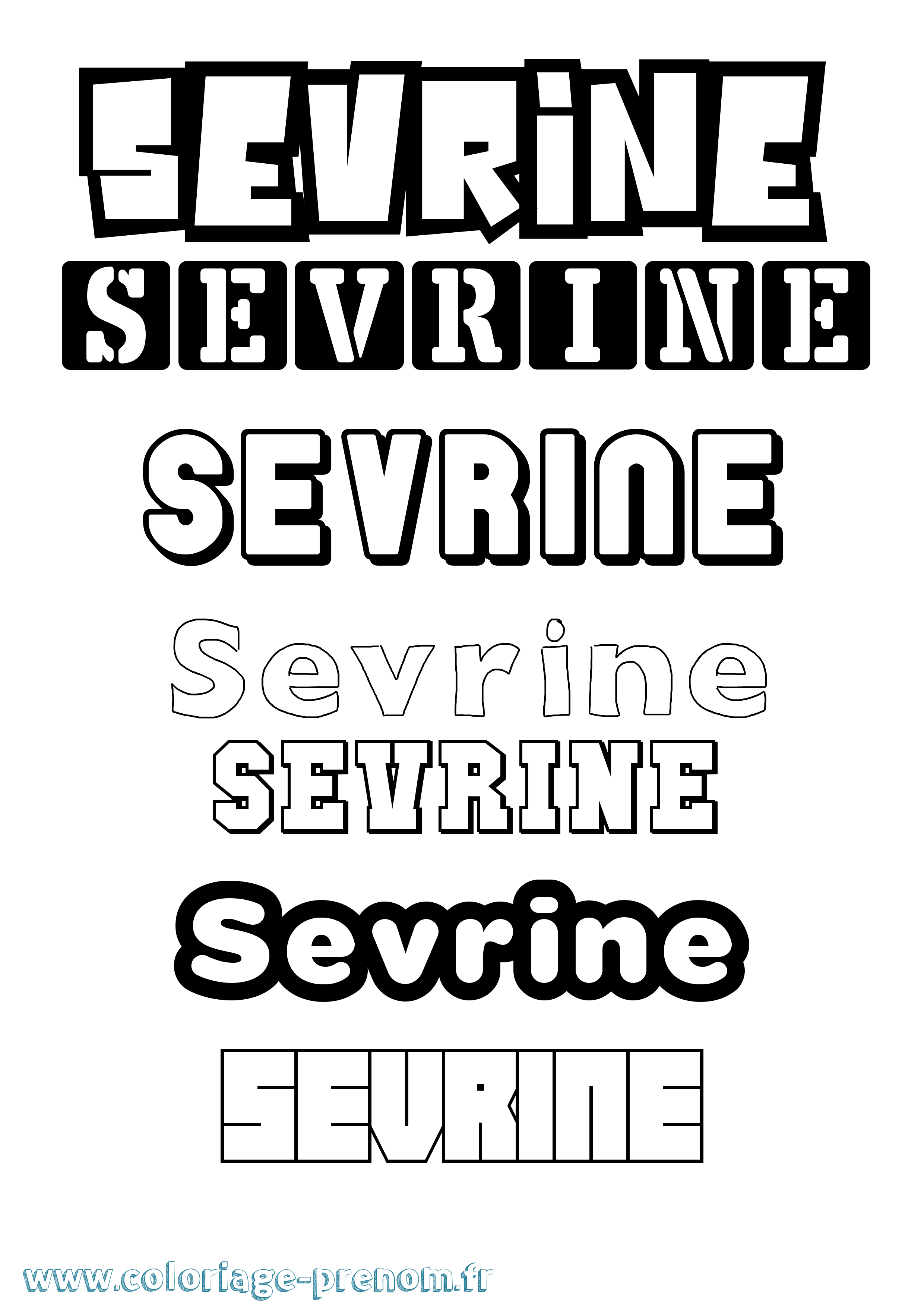 Coloriage Sevrine Simple Coloriage prénom Sevrine Simple