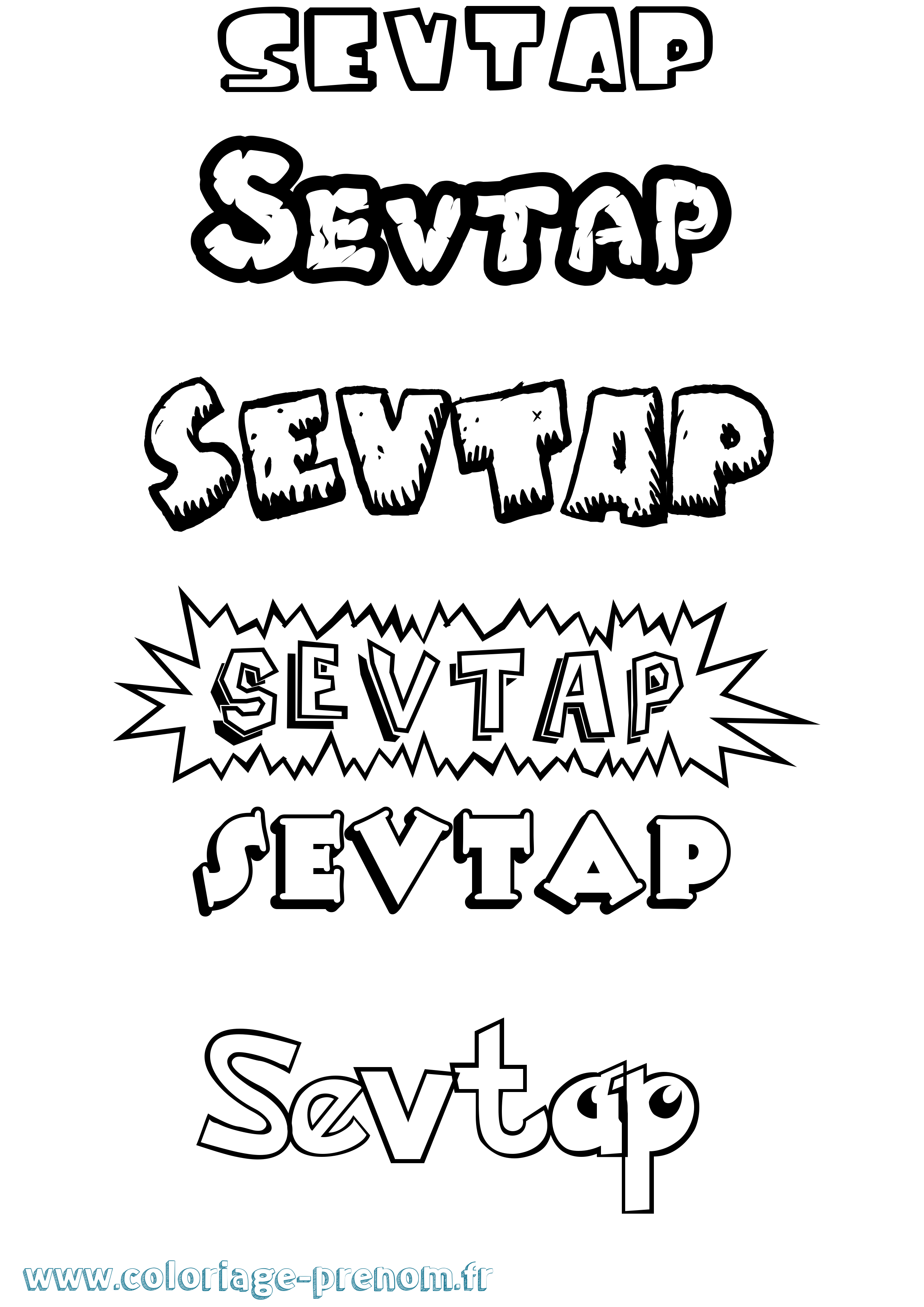 Coloriage Sevtap Dessin Animé Coloriage prénom Sevtap Dessin Animé