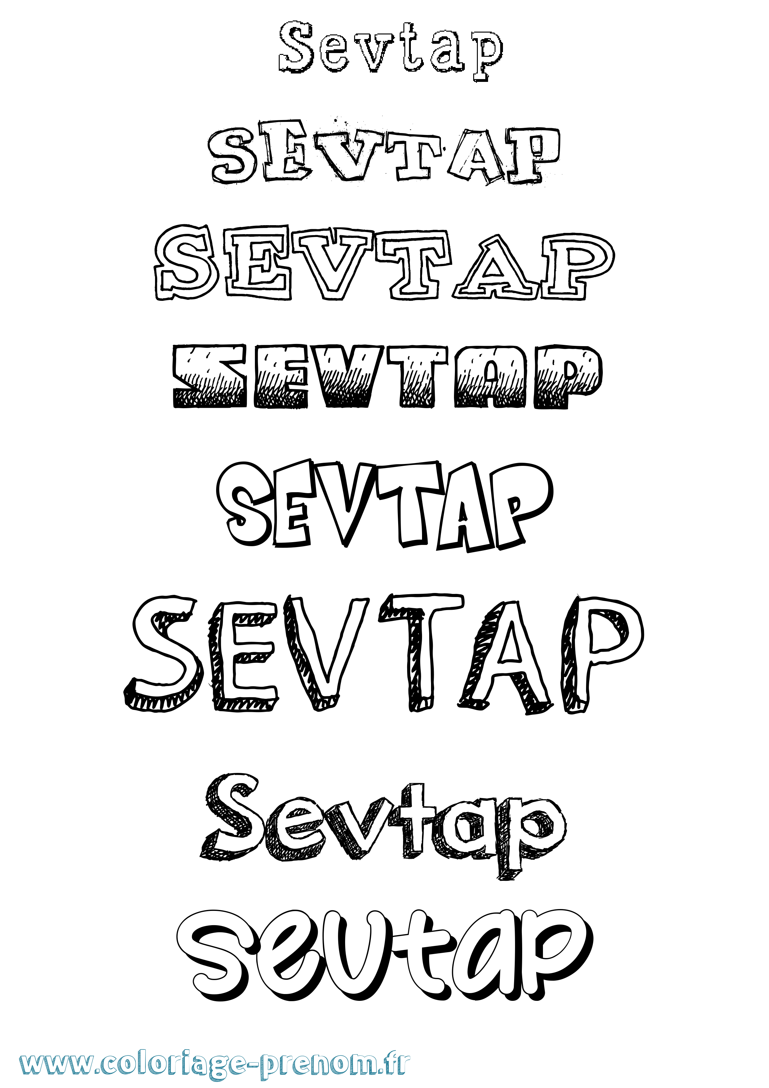Coloriage Sevtap Dessiné Coloriage prénom Sevtap Dessiné