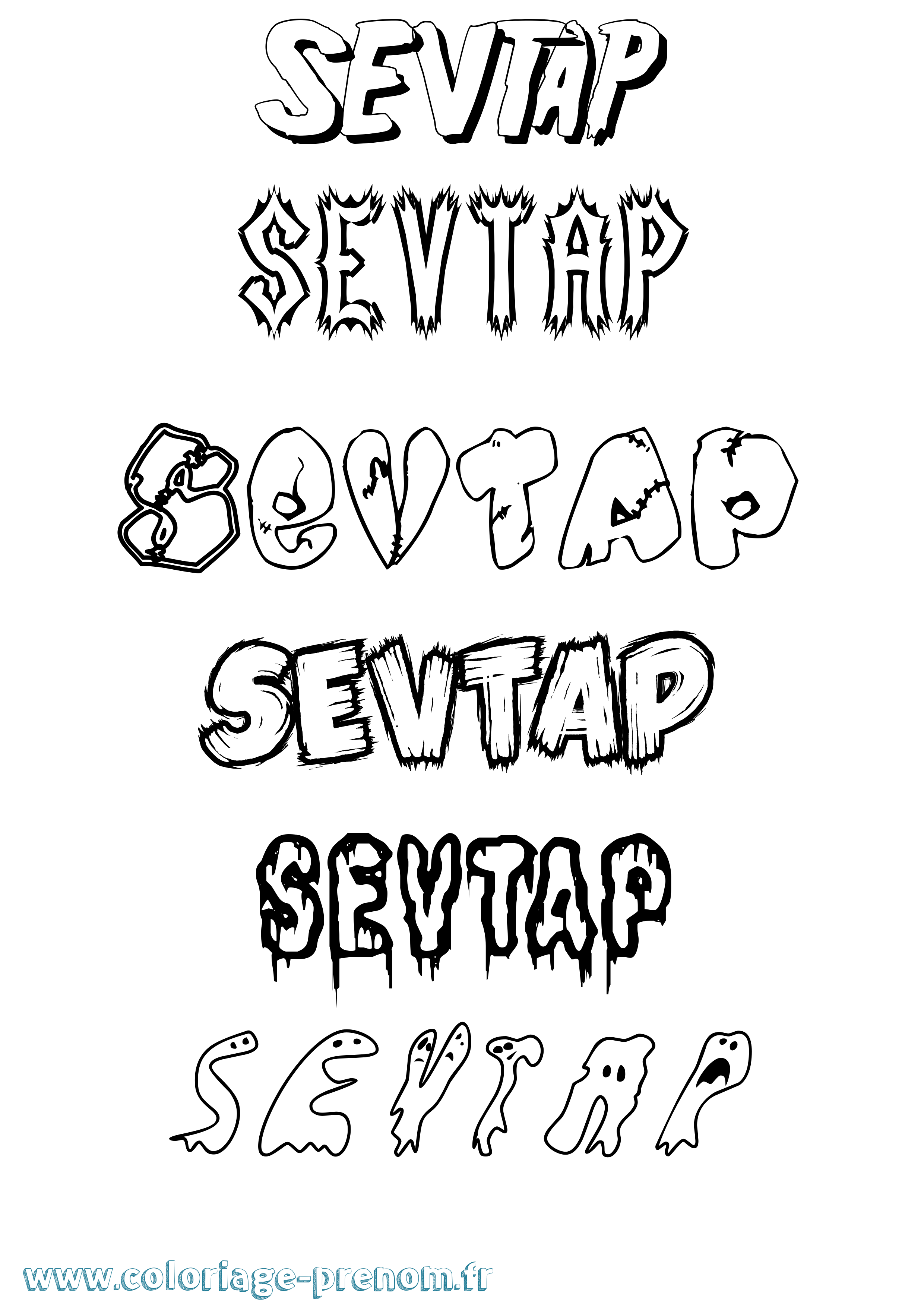 Coloriage Sevtap Frisson Coloriage prénom Sevtap Frisson
