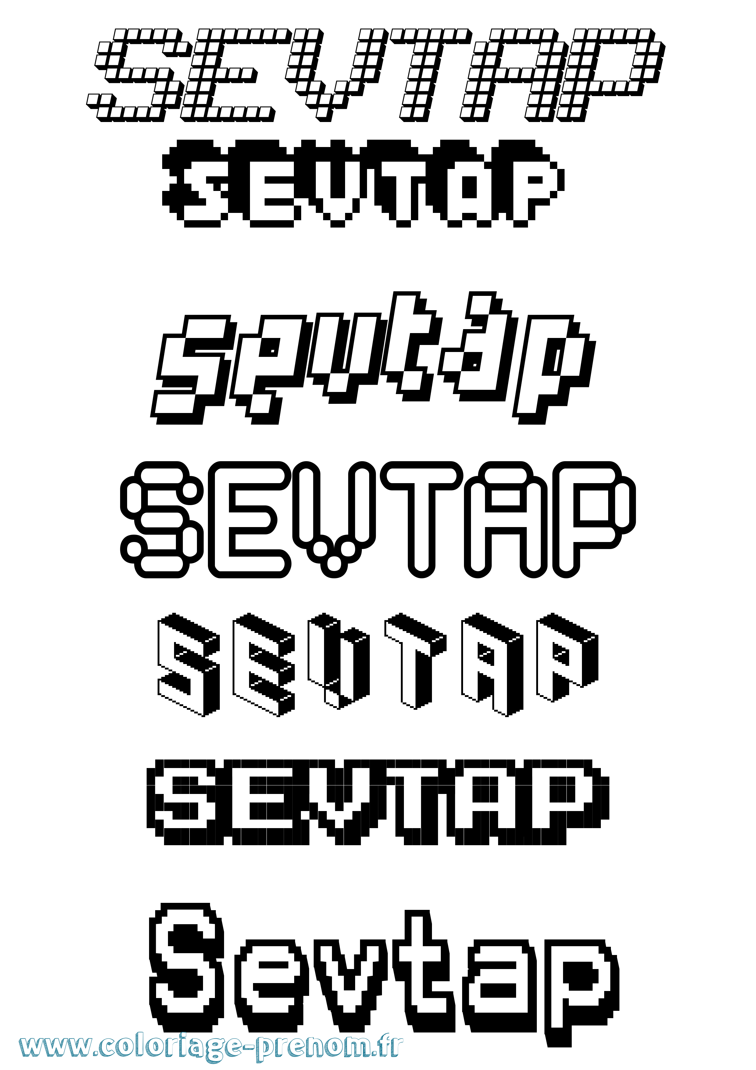 Coloriage Sevtap Pixel Coloriage prénom Sevtap Pixel