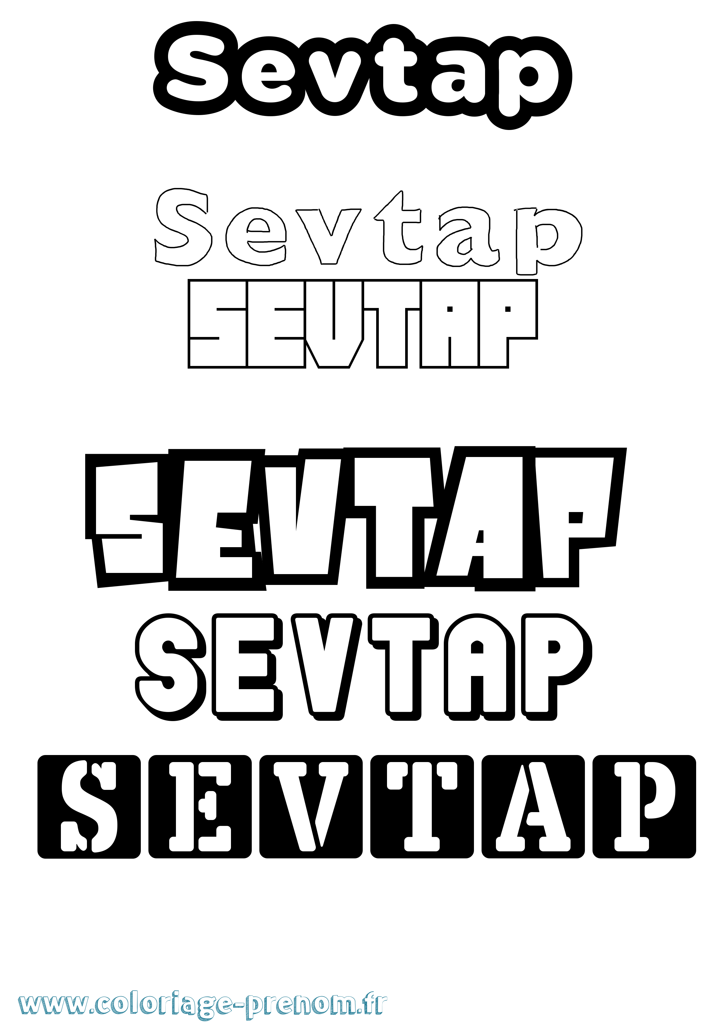 Coloriage Sevtap Simple Coloriage prénom Sevtap Simple