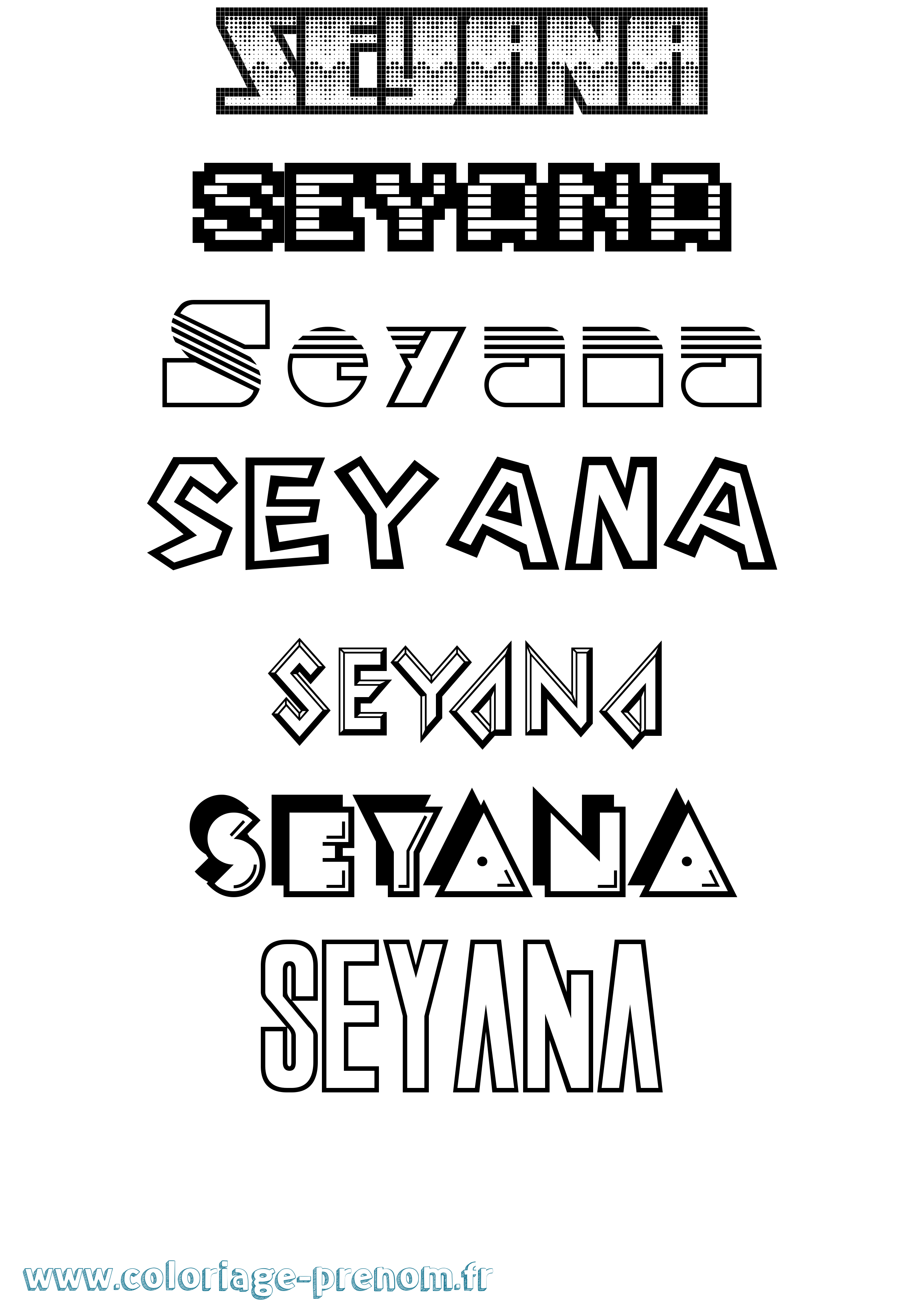 Coloriage Seyana Jeux Vidéos Coloriage prénom Seyana Jeux Vidéos