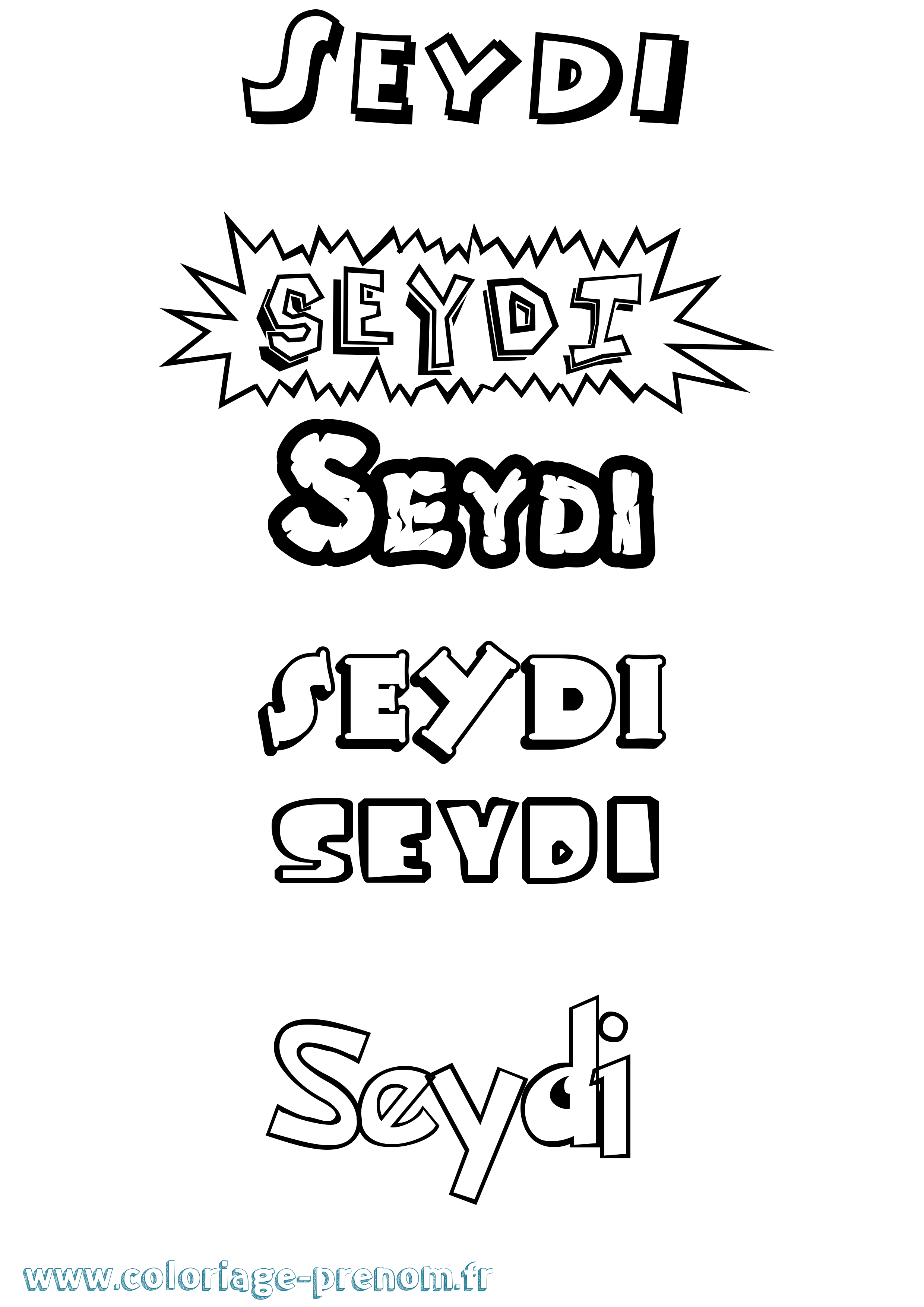 Coloriage Seydi Dessin Animé Coloriage prénom Seydi Dessin Animé