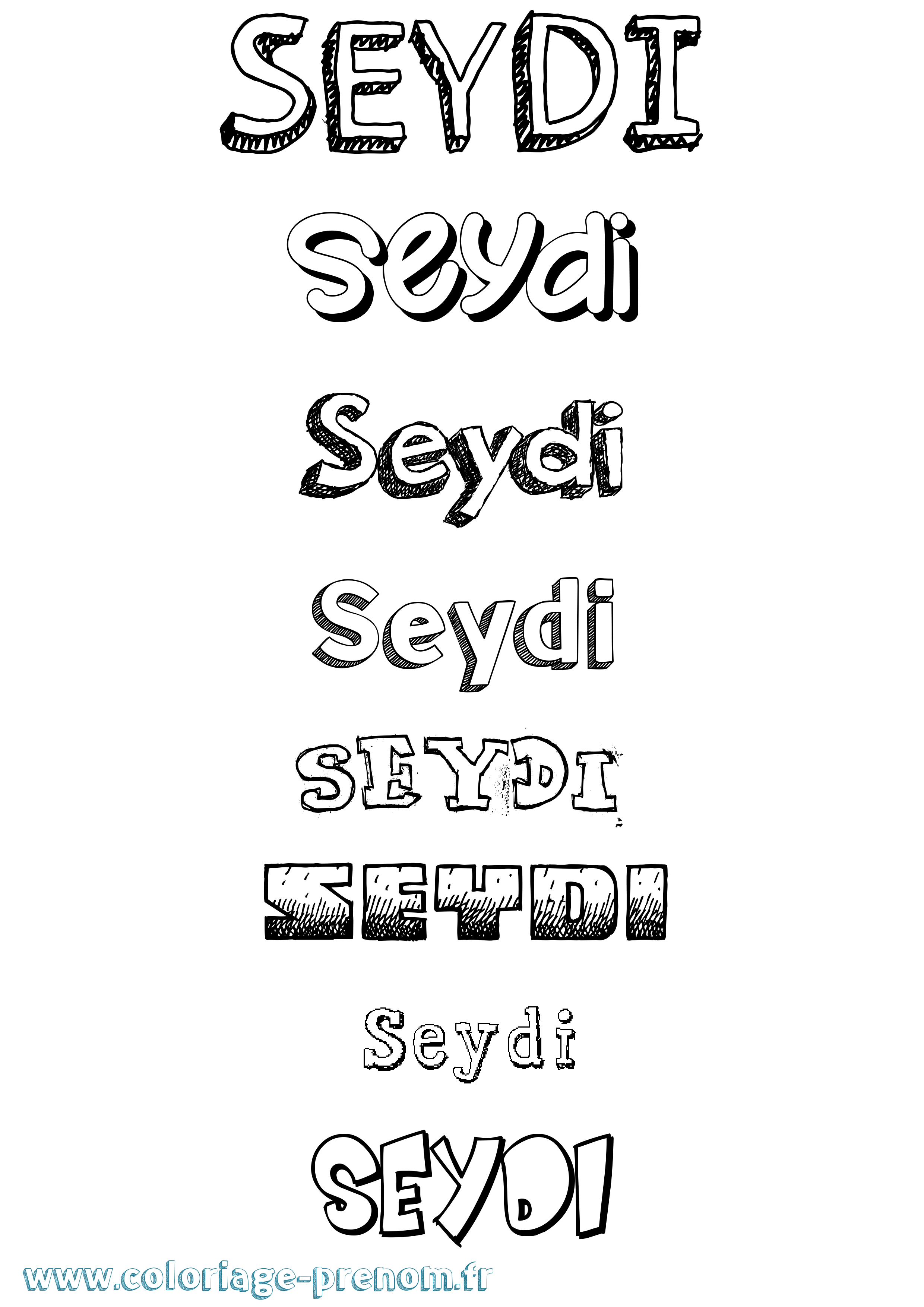 Coloriage Seydi Dessiné Coloriage prénom Seydi Dessiné