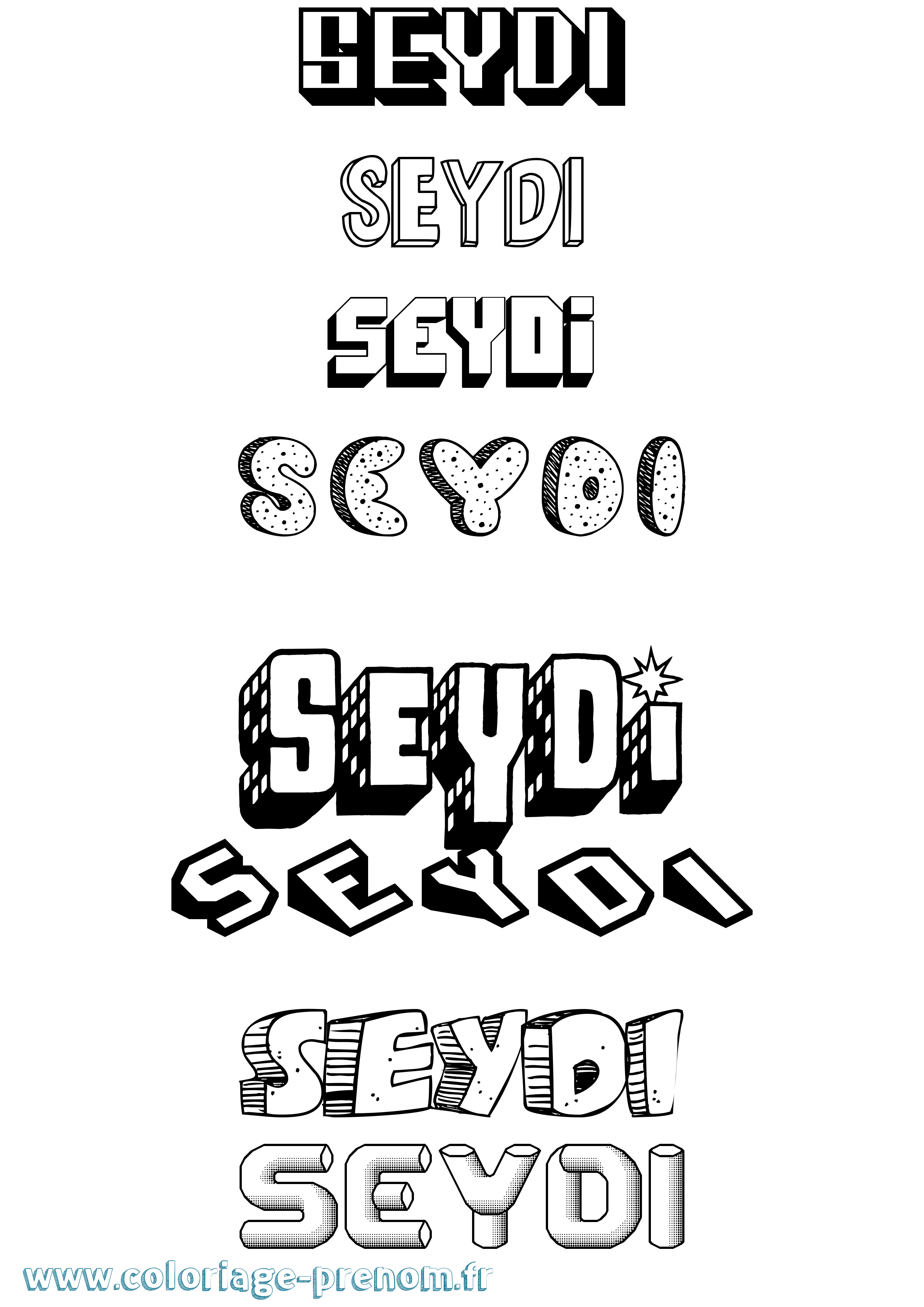 Coloriage Seydi Effet 3D Coloriage prénom Seydi Effet 3D
