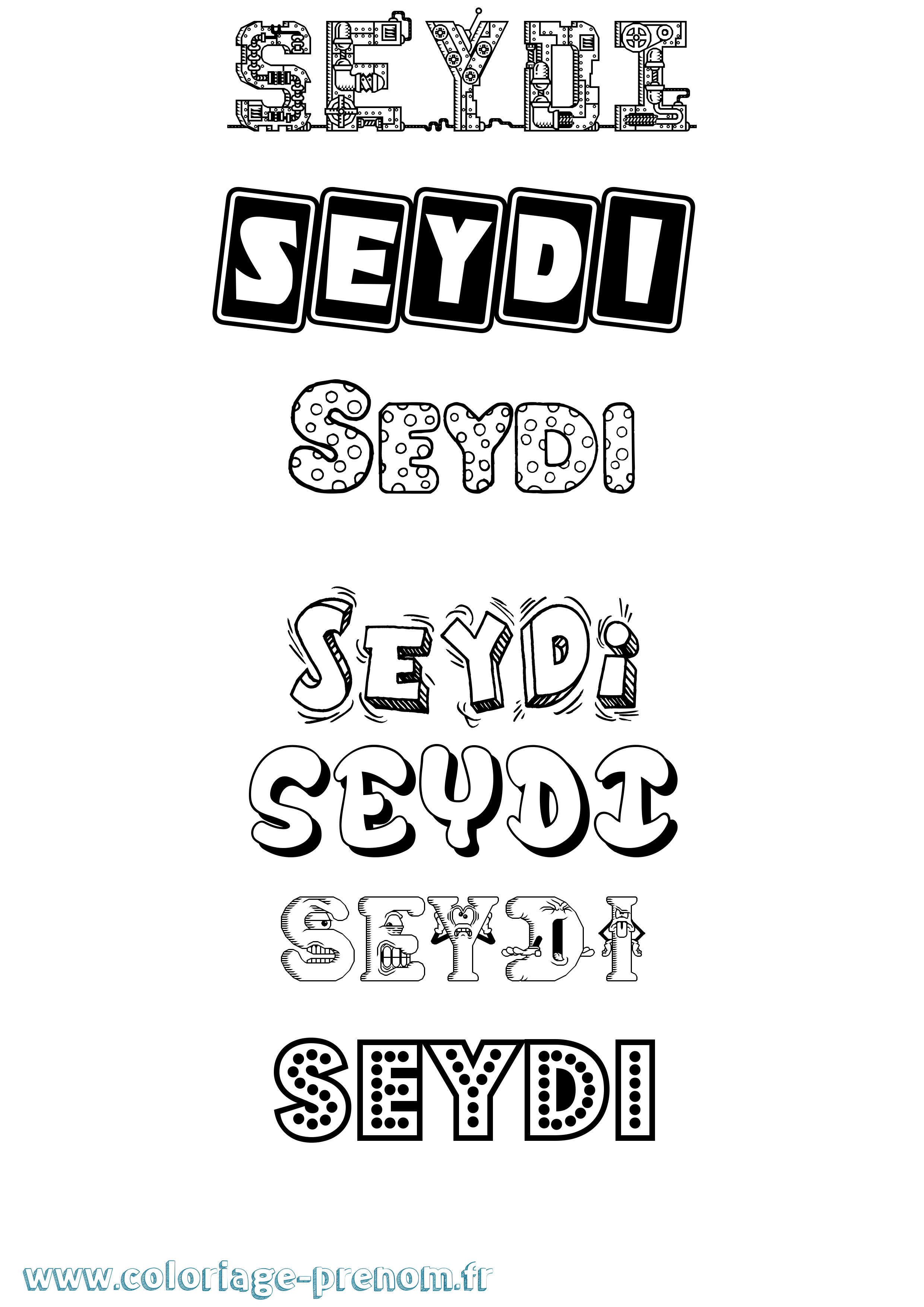Coloriage Seydi Fun Coloriage prénom Seydi Fun