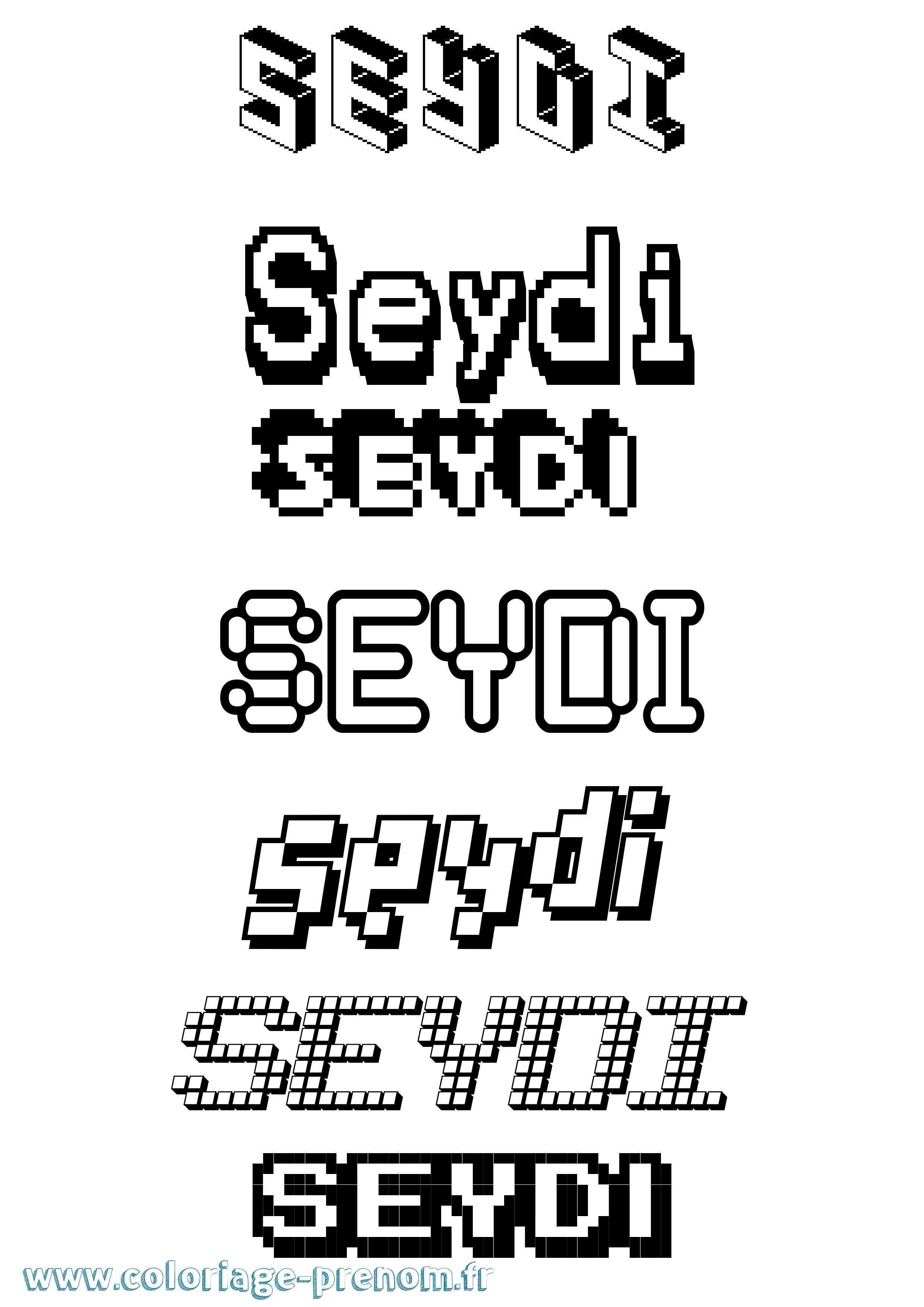 Coloriage Seydi Pixel Coloriage prénom Seydi Pixel