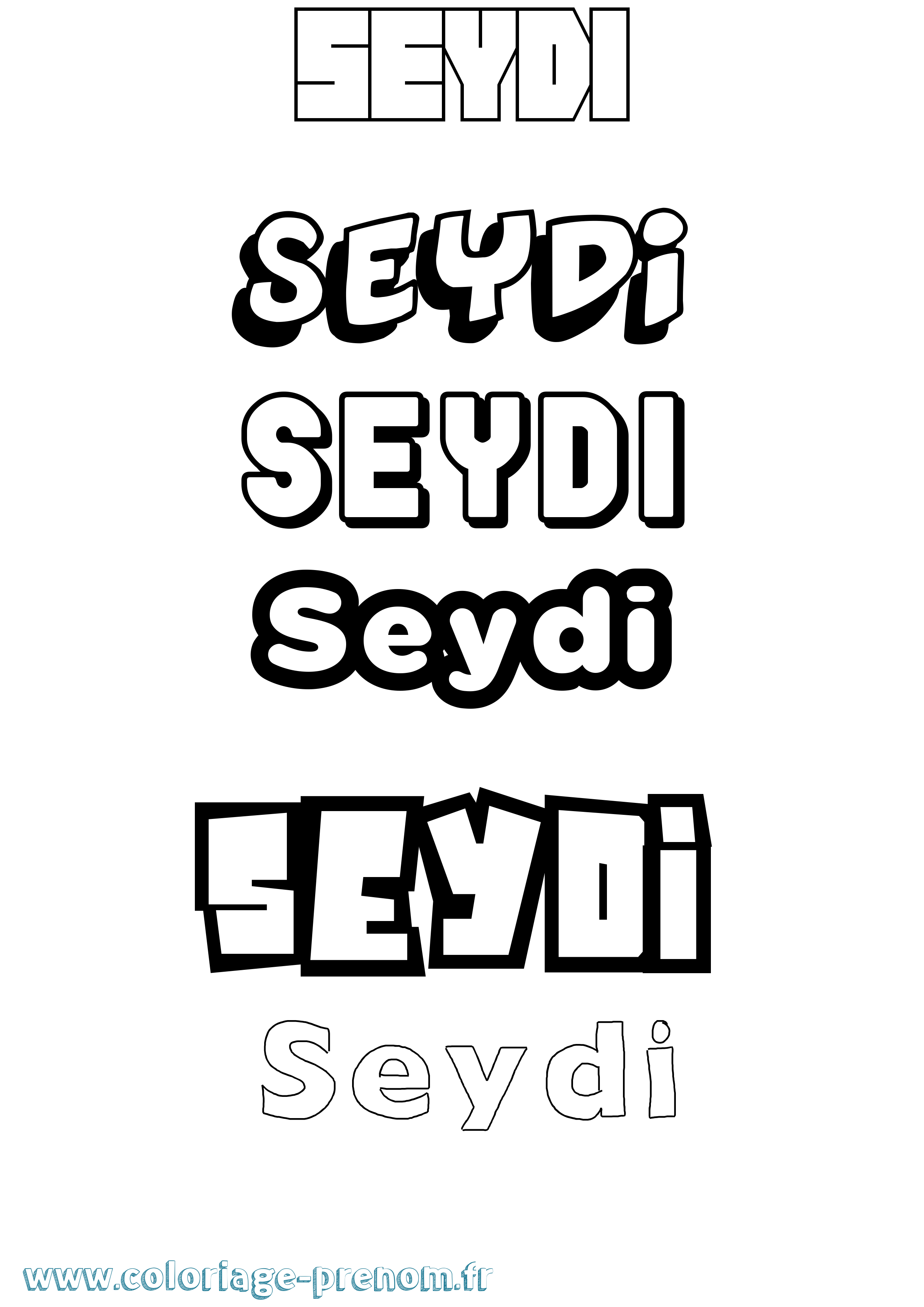 Coloriage Seydi Simple Coloriage prénom Seydi Simple
