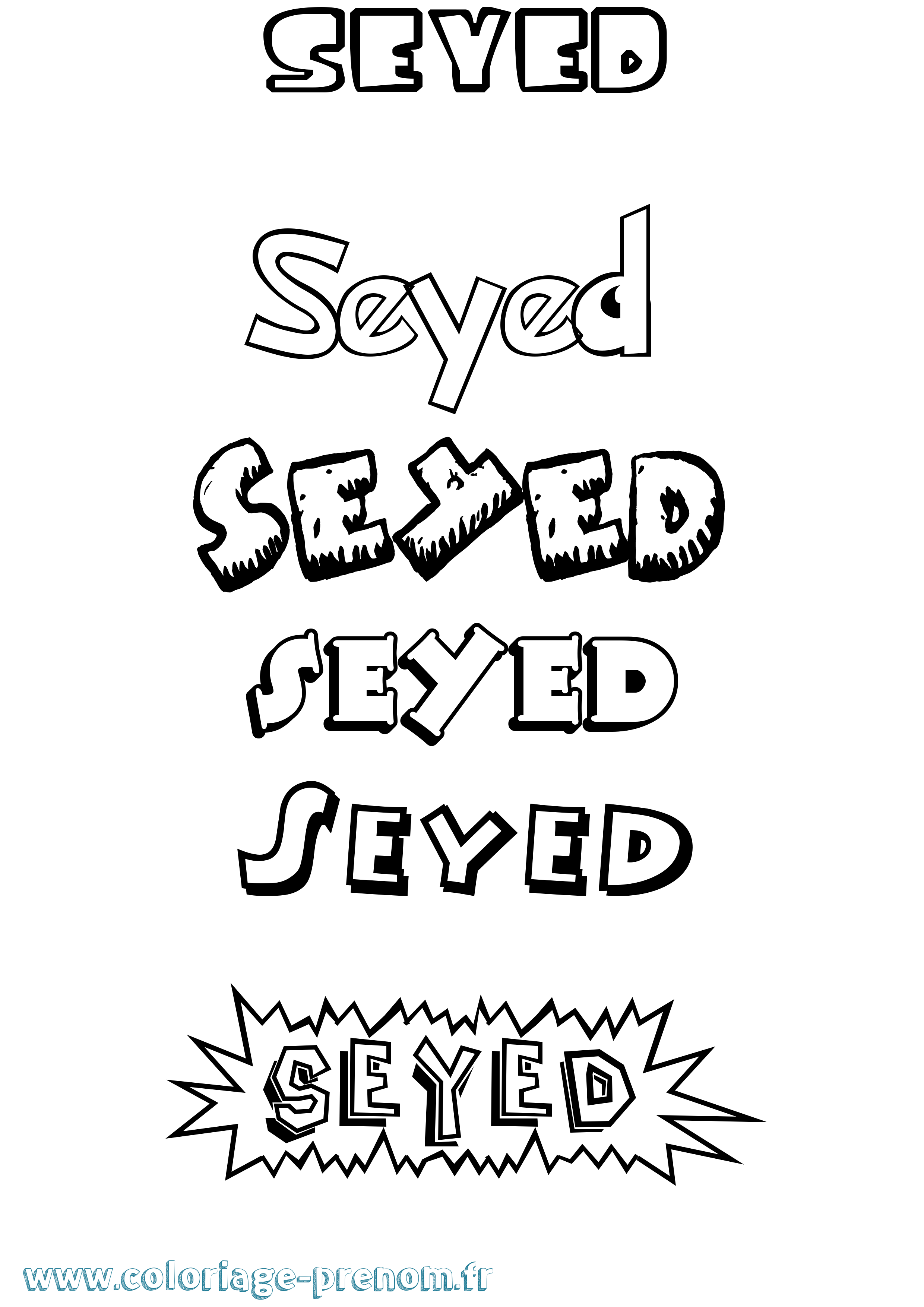 Coloriage Seyed Dessin Animé Coloriage prénom Seyed Dessin Animé