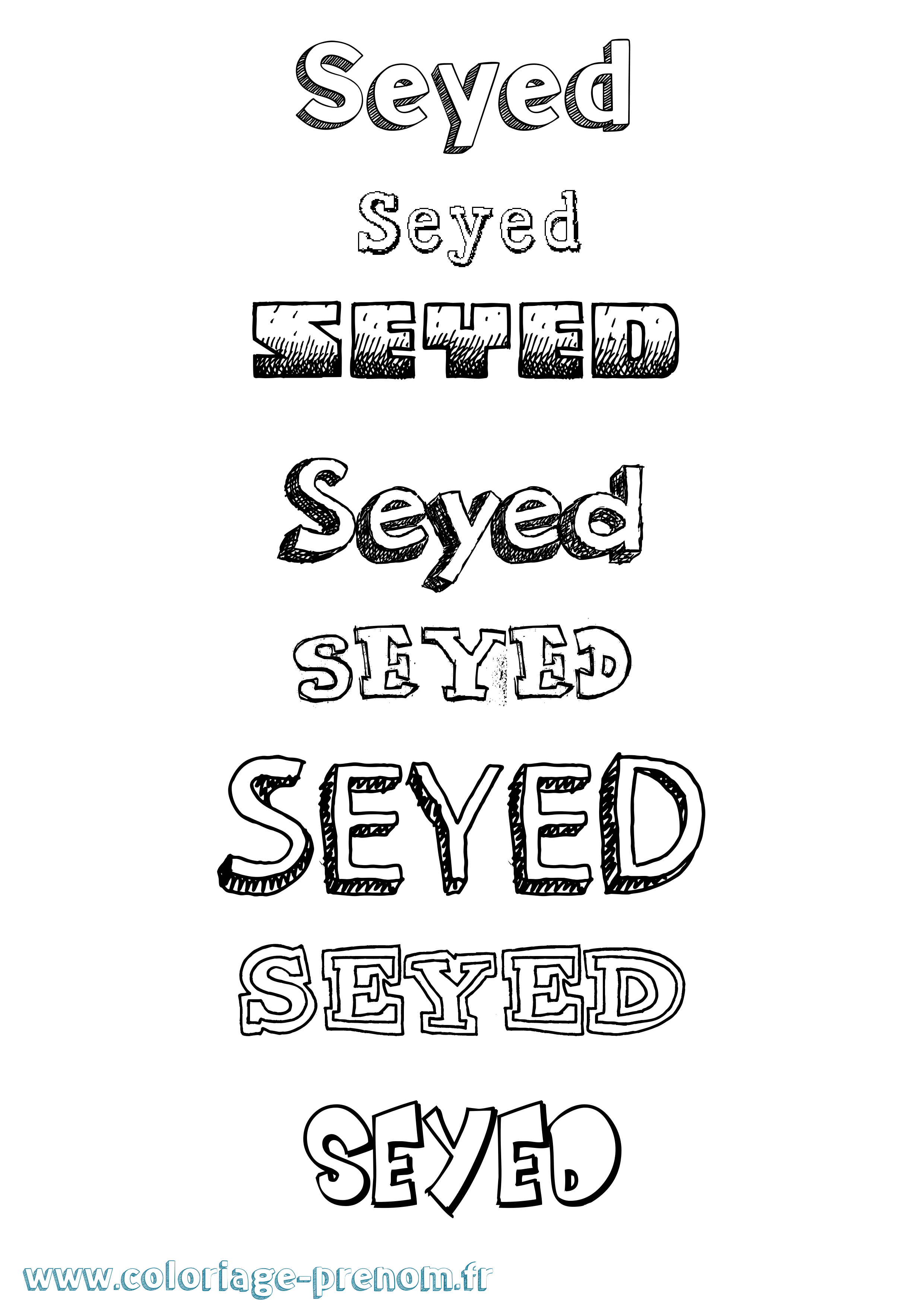 Coloriage Seyed Dessiné Coloriage prénom Seyed Dessiné