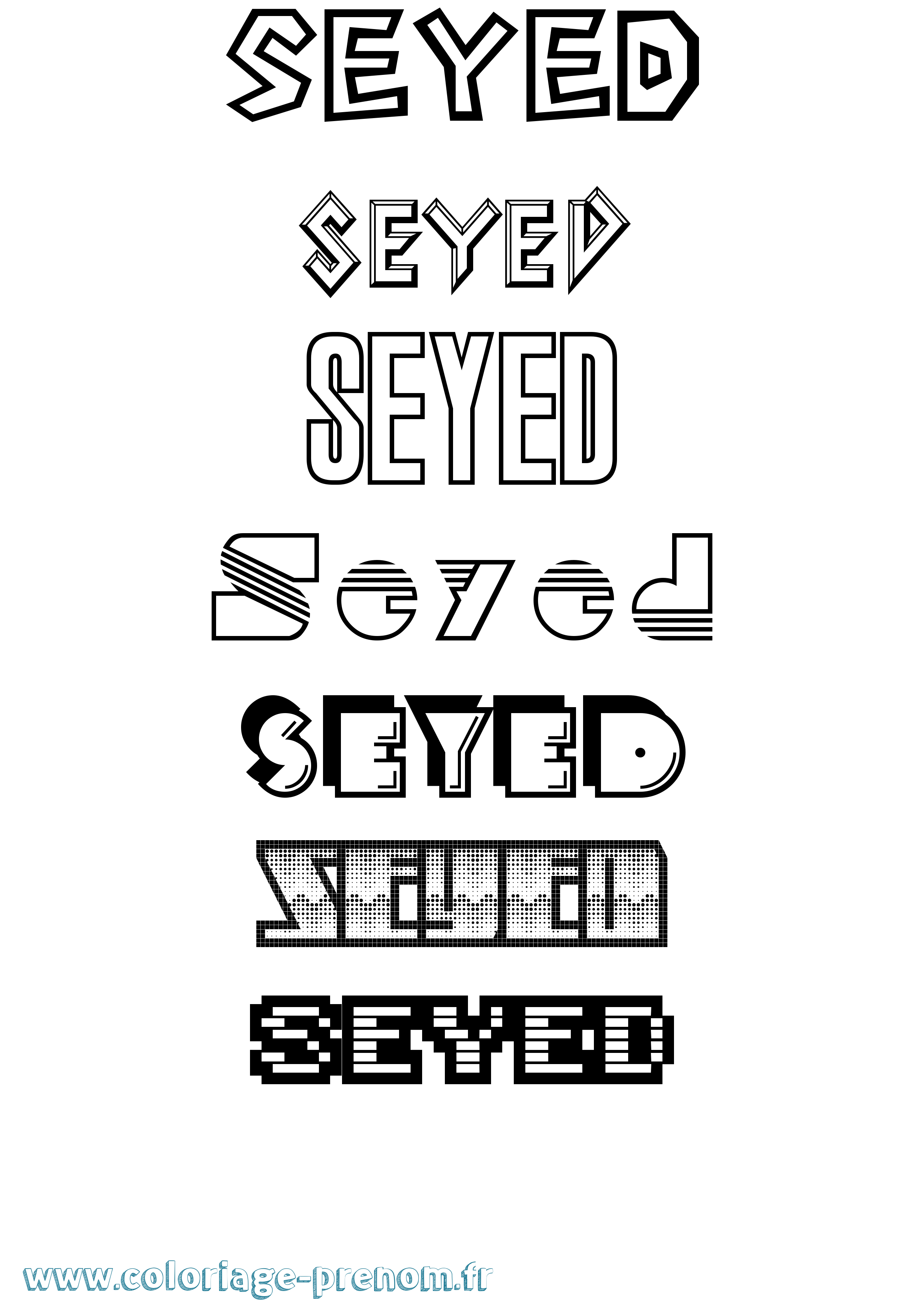 Coloriage Seyed Jeux Vidéos Coloriage prénom Seyed Jeux Vidéos