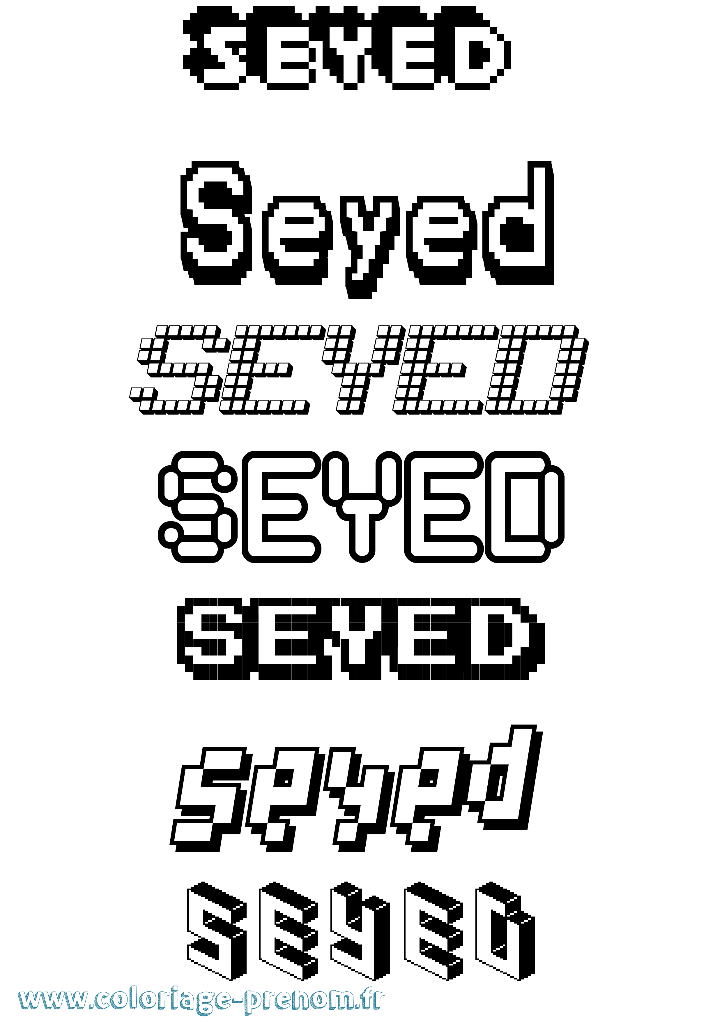 Coloriage Seyed Pixel Coloriage prénom Seyed Pixel