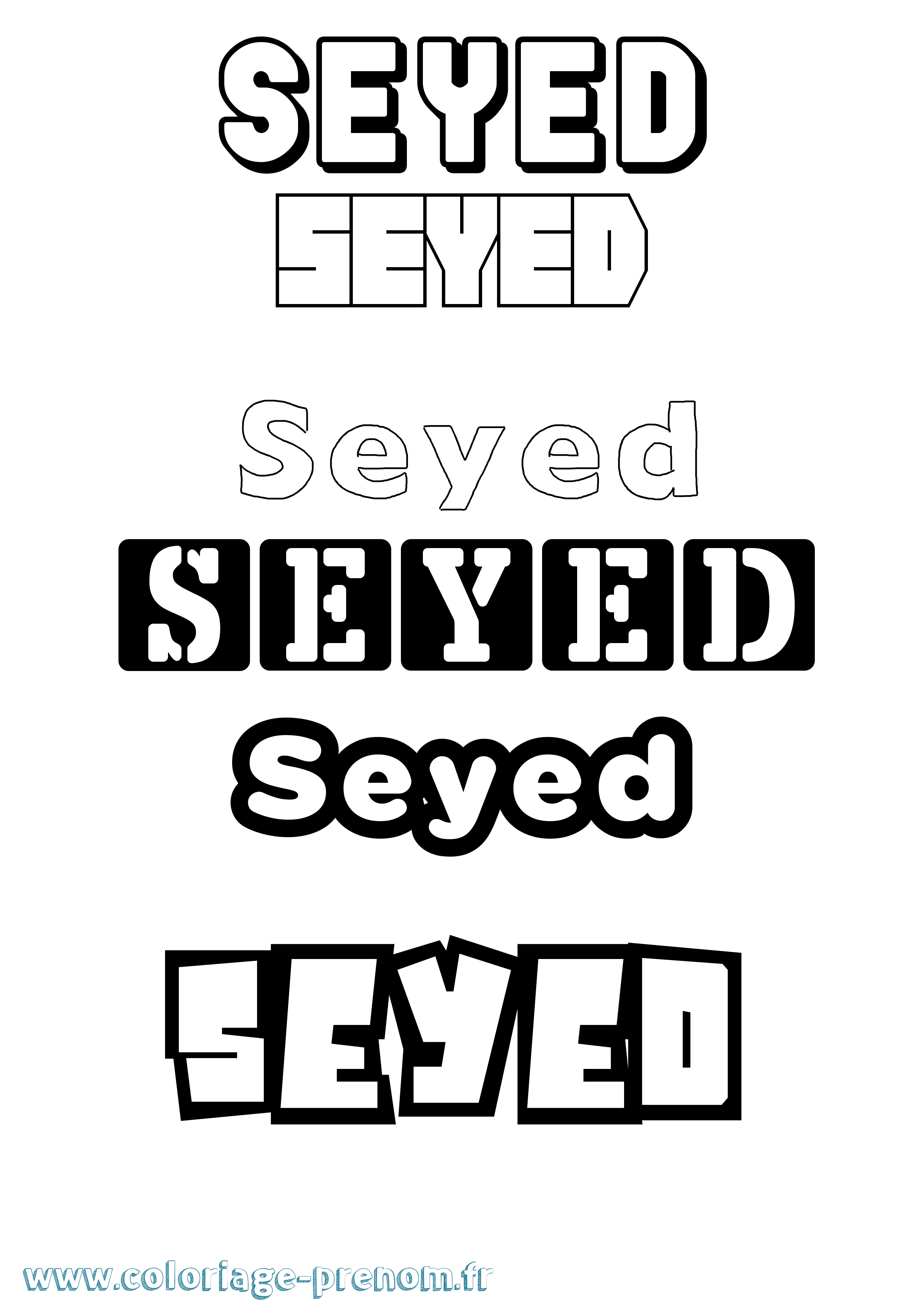 Coloriage Seyed Simple Coloriage prénom Seyed Simple