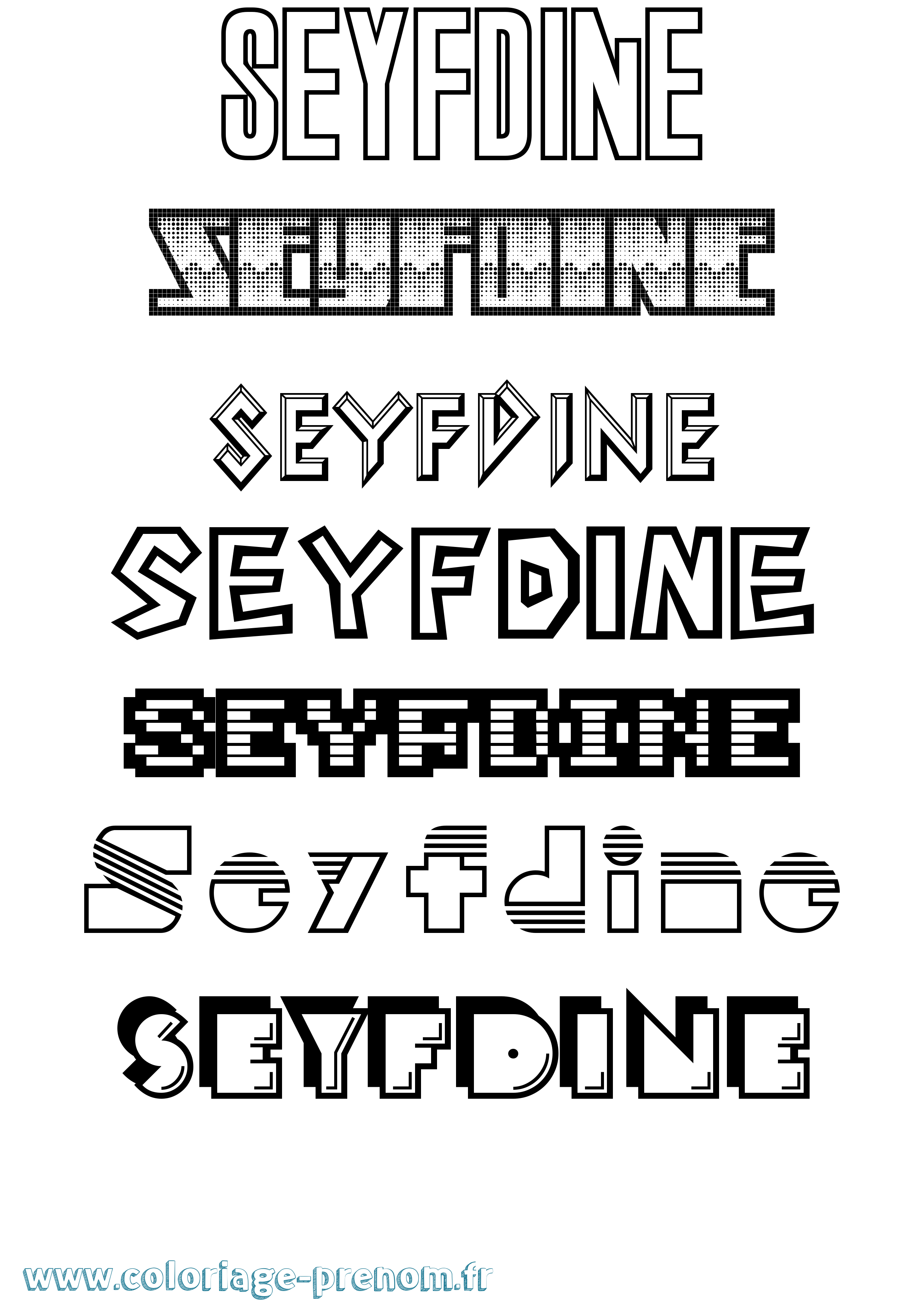Coloriage Seyfdine Jeux Vidéos Coloriage prénom Seyfdine Jeux Vidéos