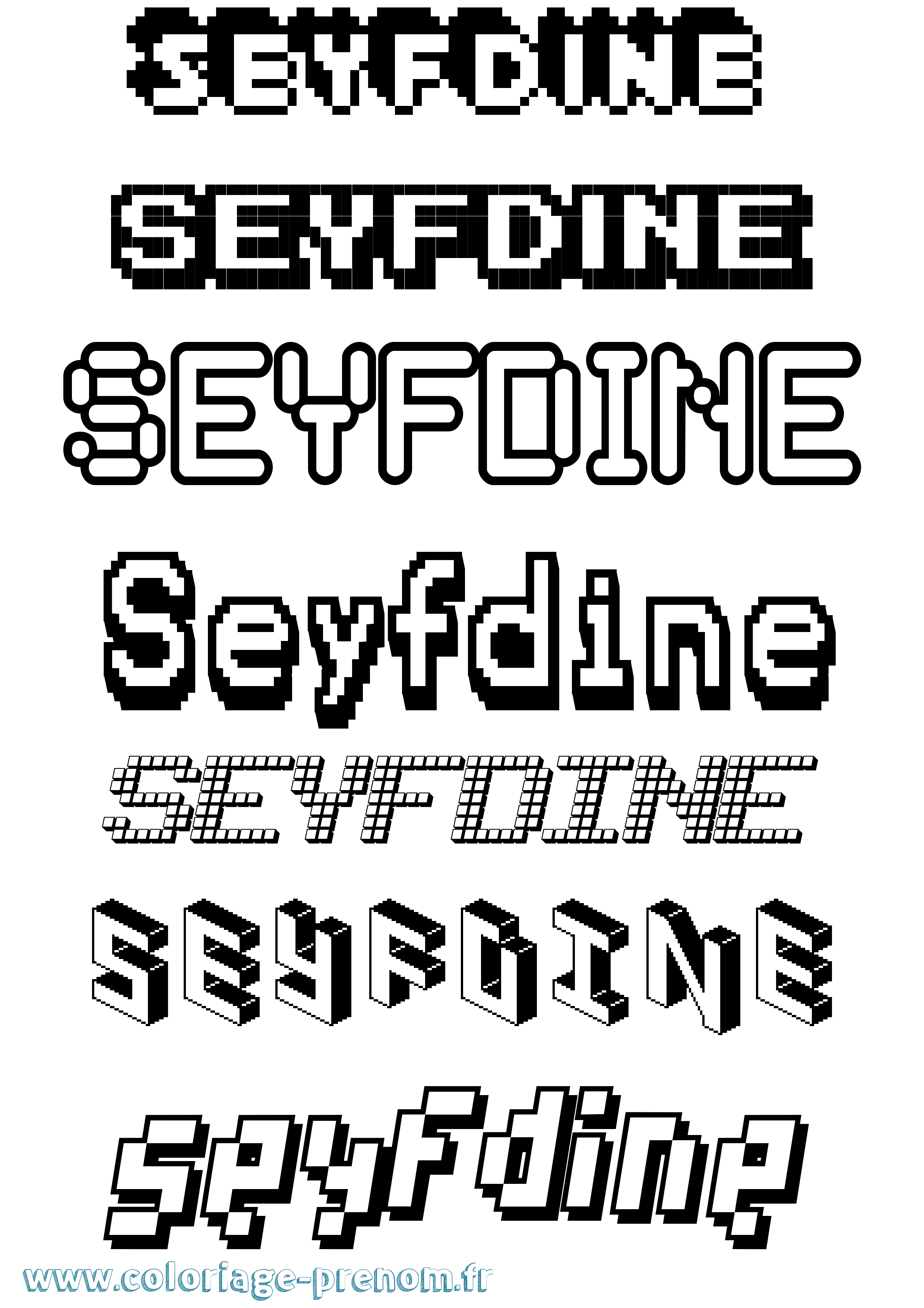 Coloriage Seyfdine Pixel Coloriage prénom Seyfdine Pixel