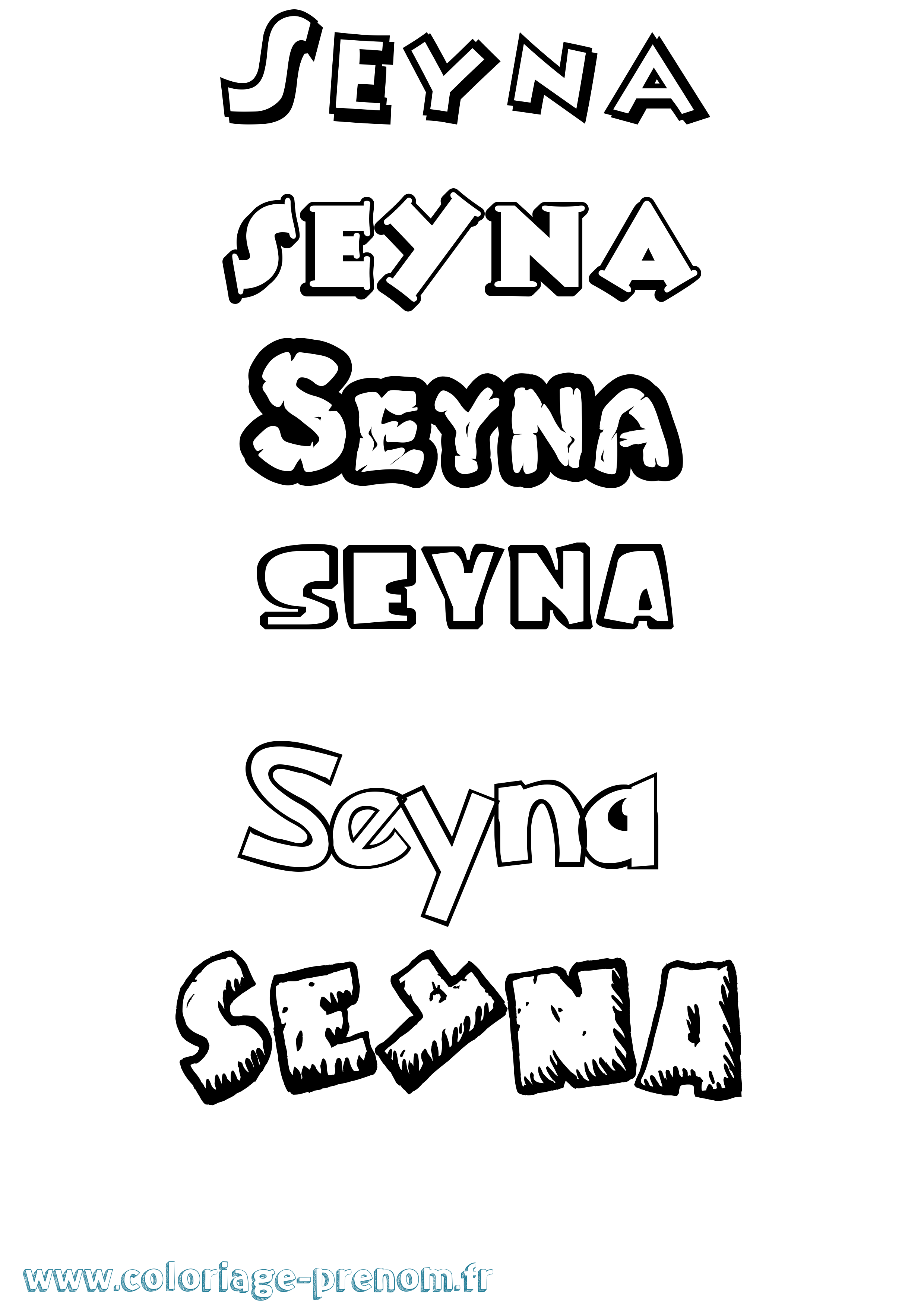 Coloriage Seyna Dessin Animé Coloriage prénom Seyna Dessin Animé