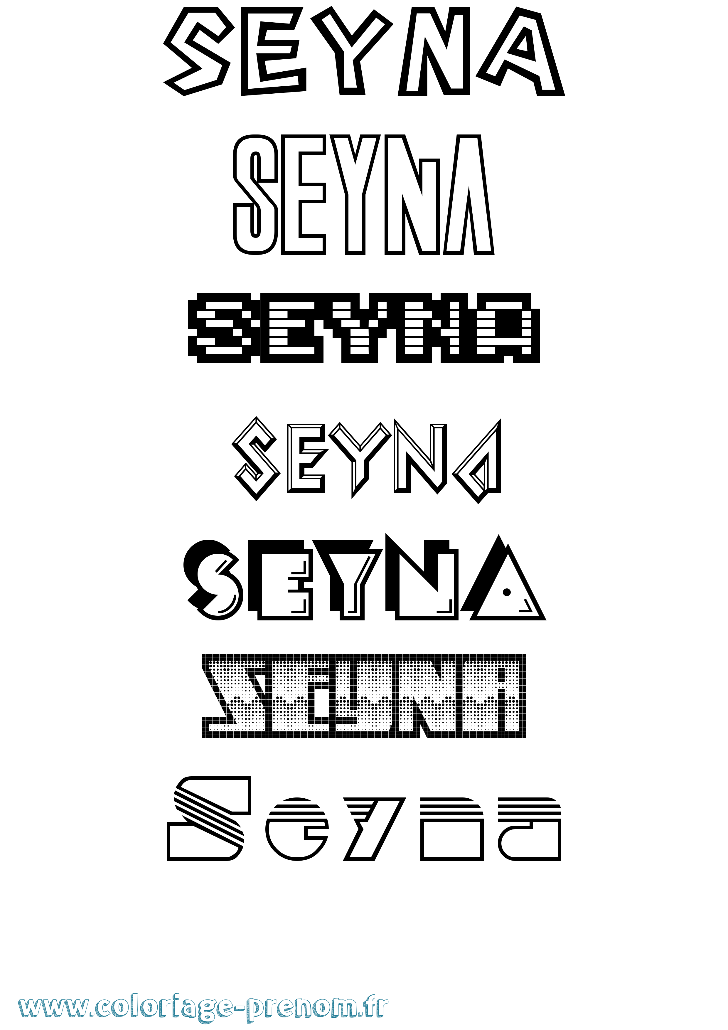 Coloriage Seyna Jeux Vidéos Coloriage prénom Seyna Jeux Vidéos