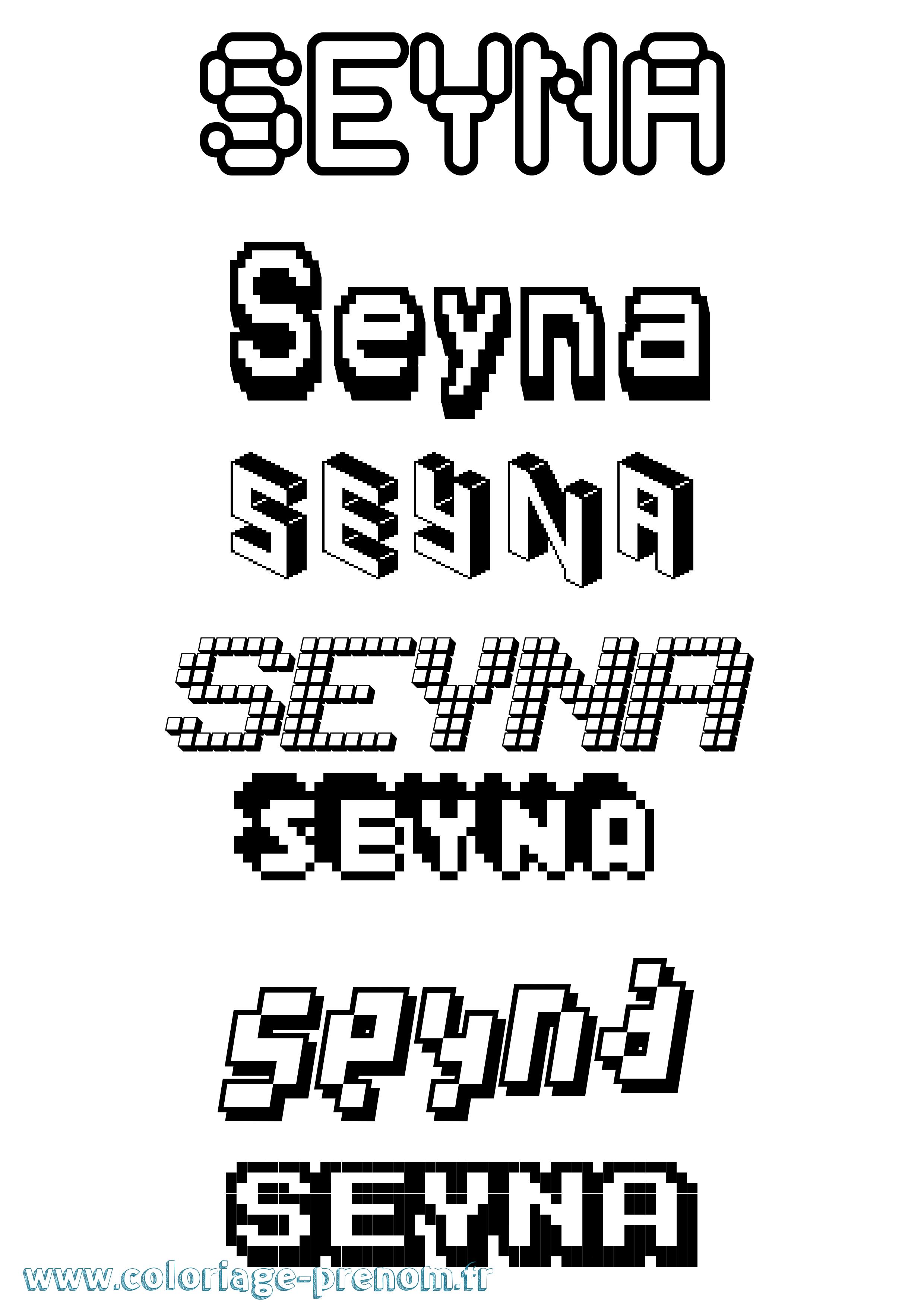 Coloriage Seyna Pixel Coloriage prénom Seyna Pixel