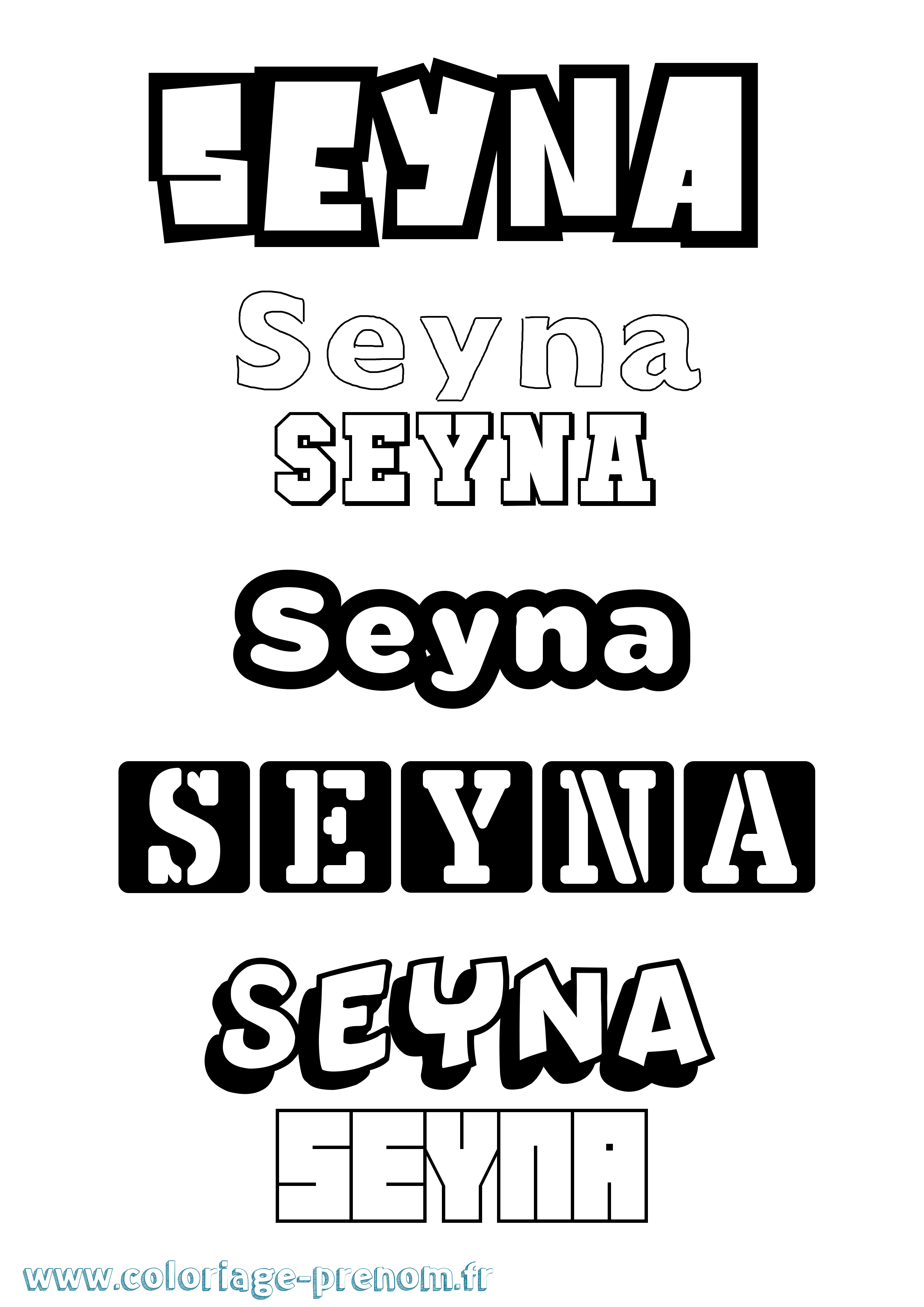 Coloriage Seyna Simple Coloriage prénom Seyna Simple