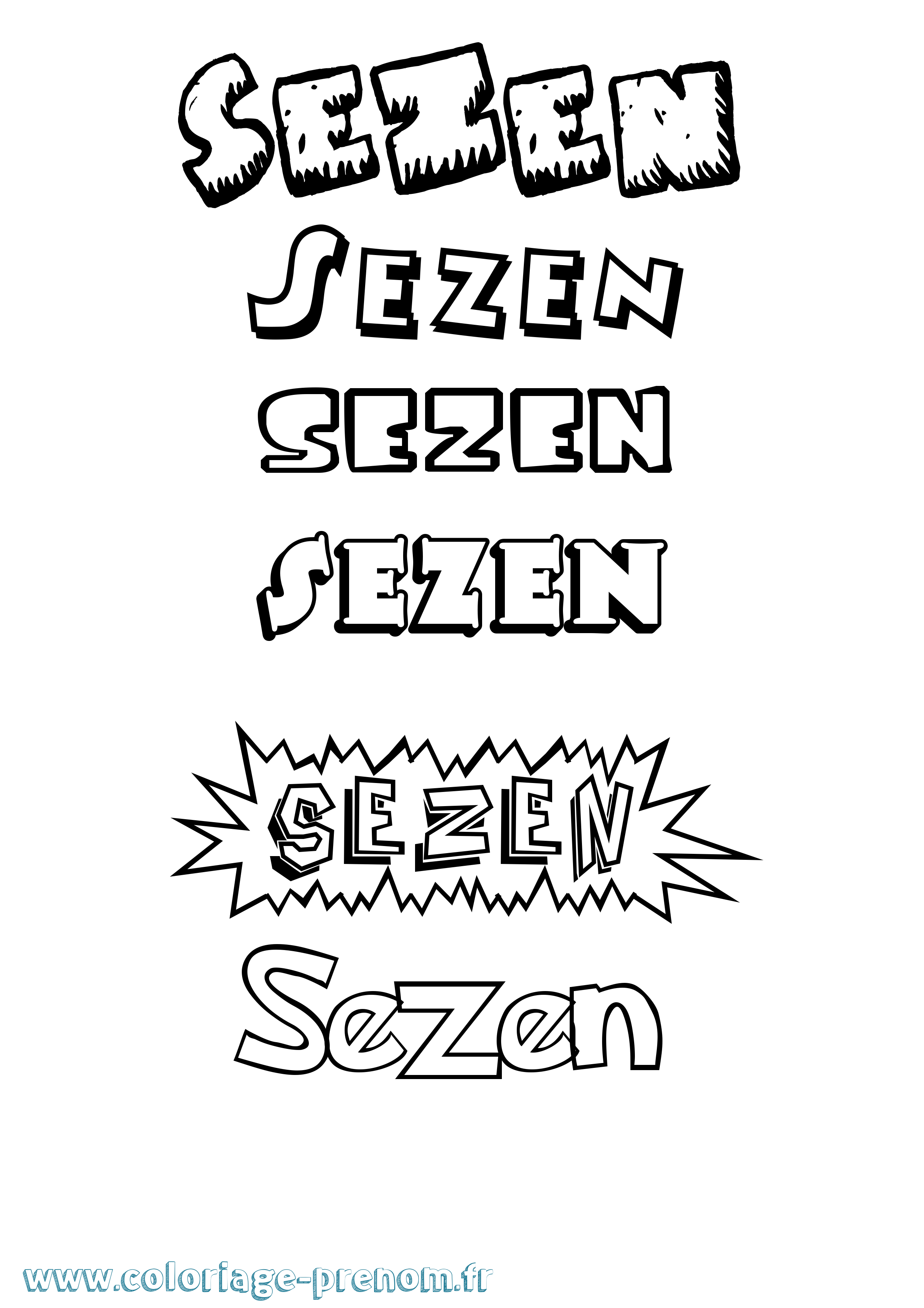 Coloriage Sezen Dessin Animé Coloriage prénom Sezen Dessin Animé