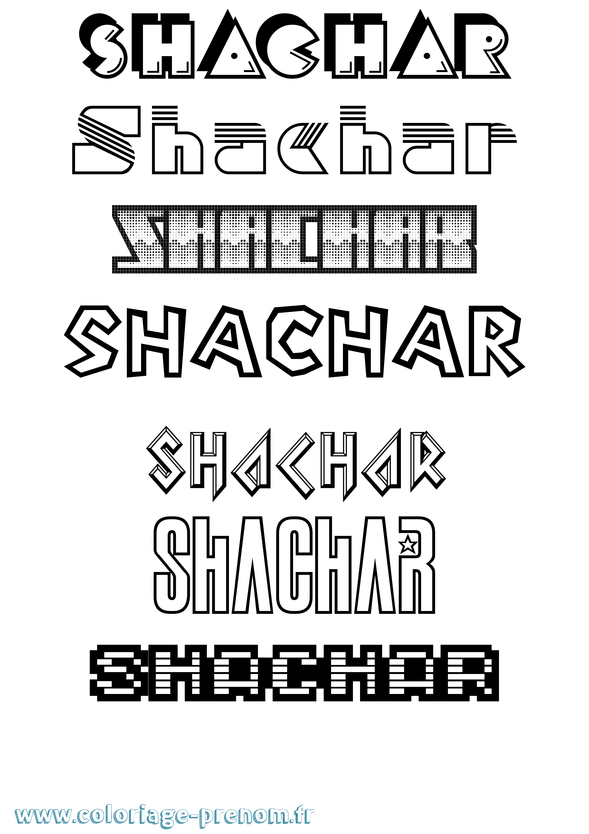 Coloriage Shachar Jeux Vidéos Coloriage prénom Shachar Jeux Vidéos