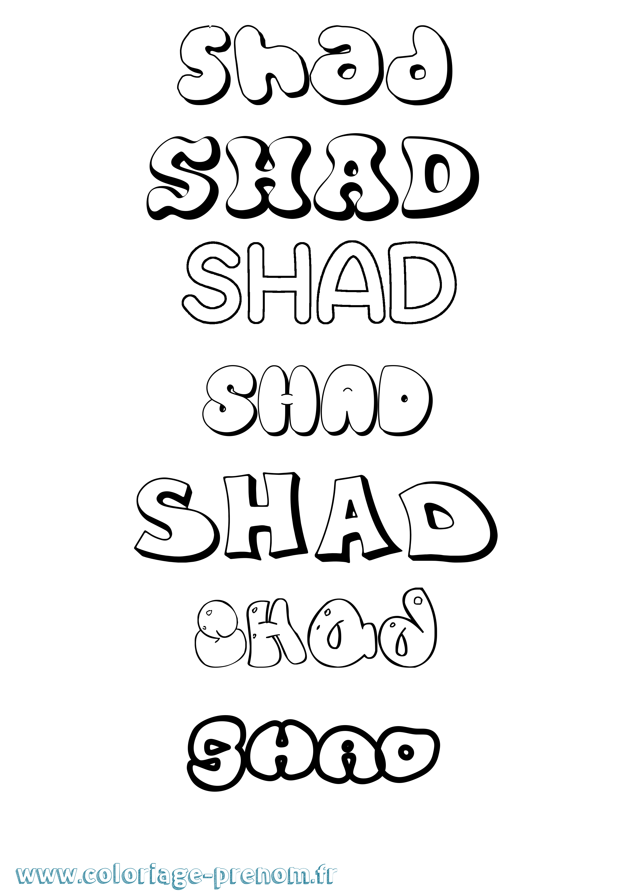 Coloriage Shad Bubble Coloriage prénom Shad Bubble