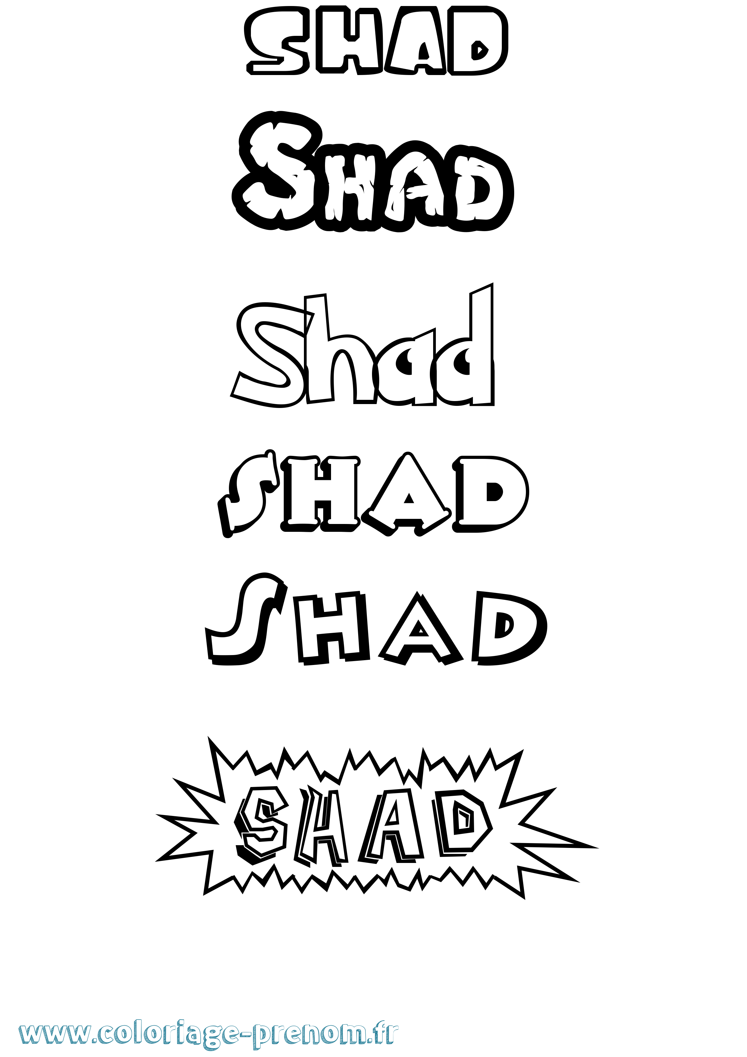 Coloriage Shad Dessin Animé Coloriage prénom Shad Dessin Animé