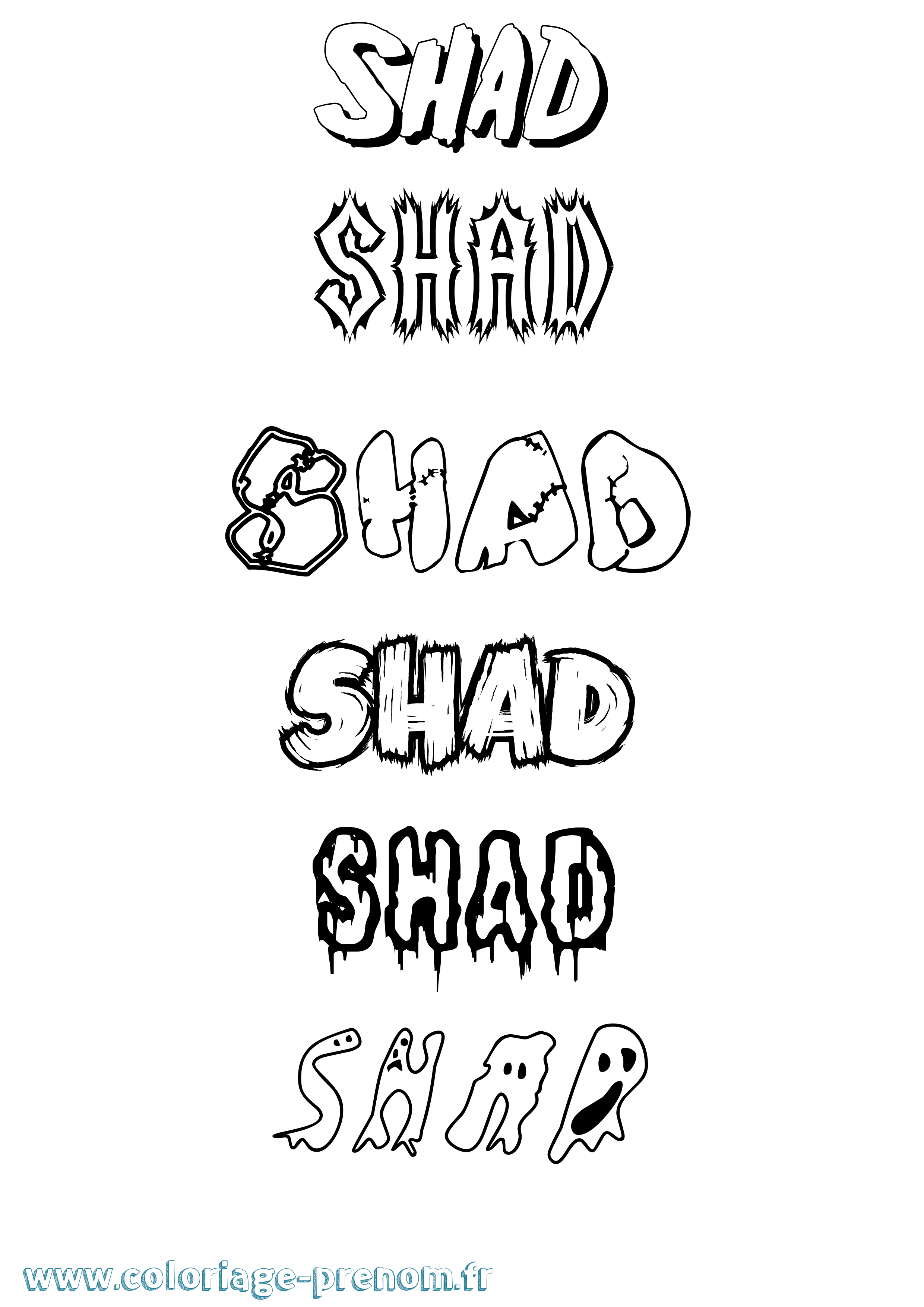 Coloriage Shad Frisson Coloriage prénom Shad Frisson
