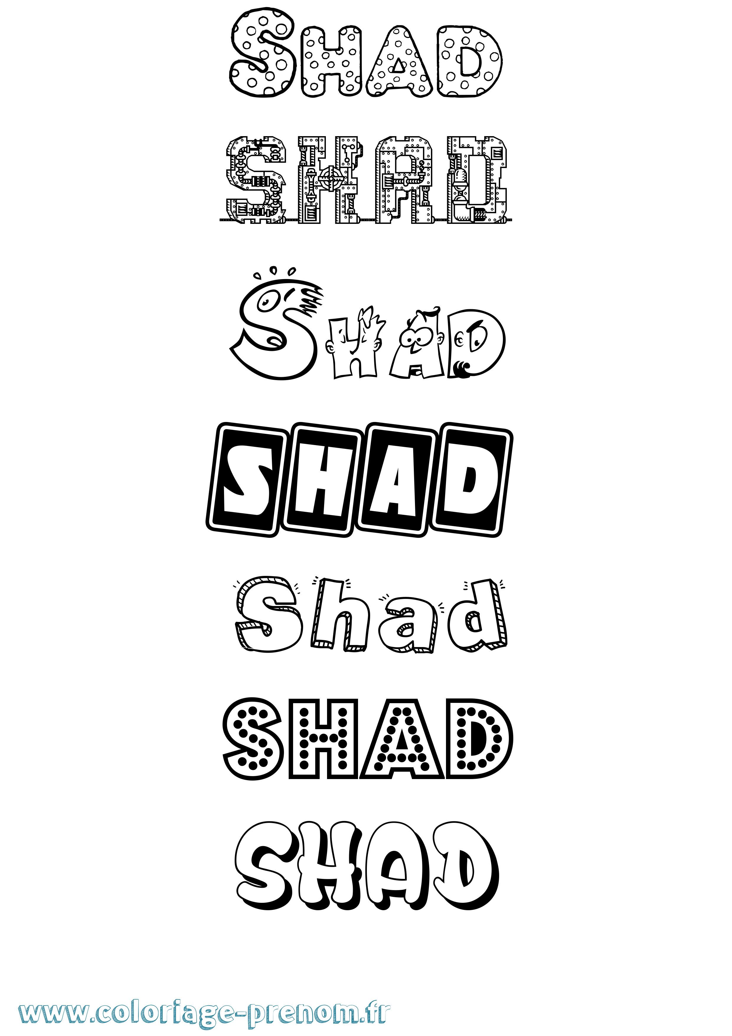 Coloriage Shad Fun Coloriage prénom Shad Fun